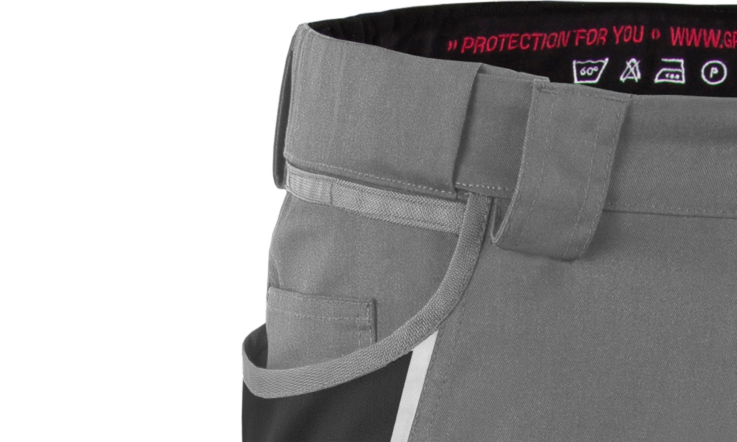 QUALITEX kurze HIGH WORKWEAR Arbeitshose - IRON Arbeitsshorts grau/schwarz QUALITY modern funktional-erweiterbar