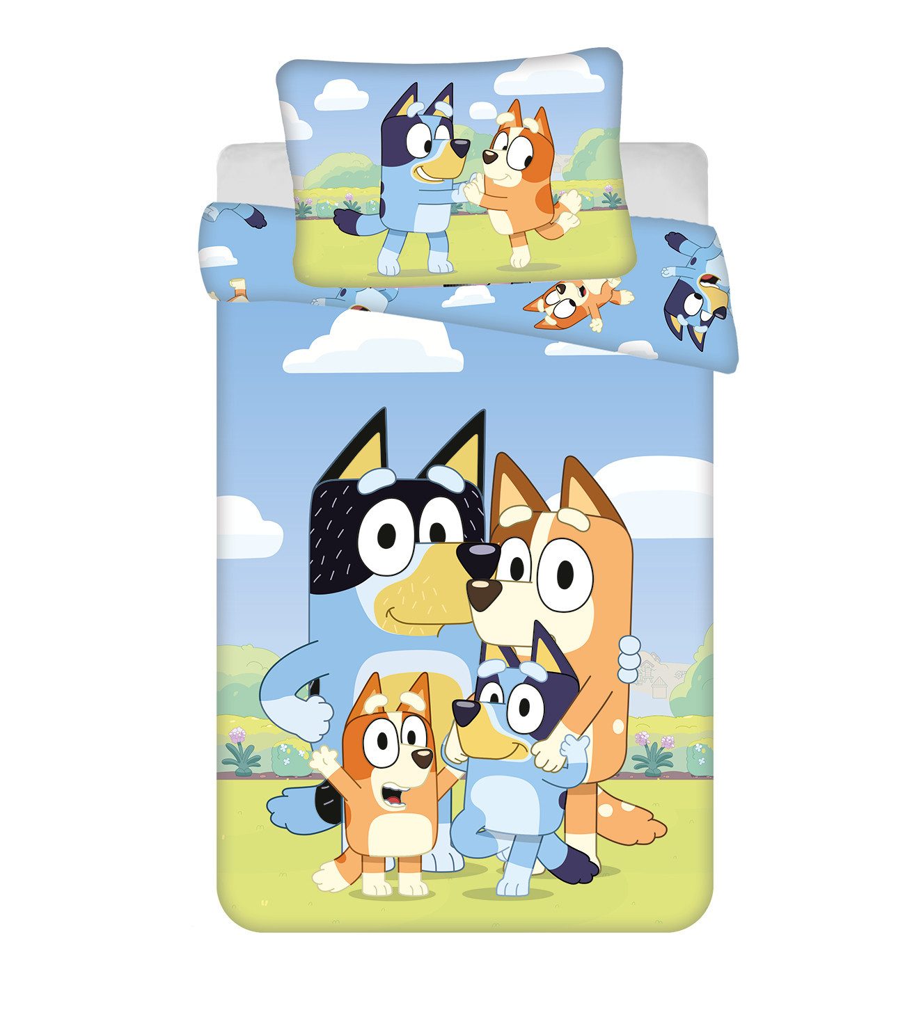 Jerry Fabrics Babybettwäsche Bluey Babybettwäsche Set Heeler Familie 100x13 günstig online kaufen