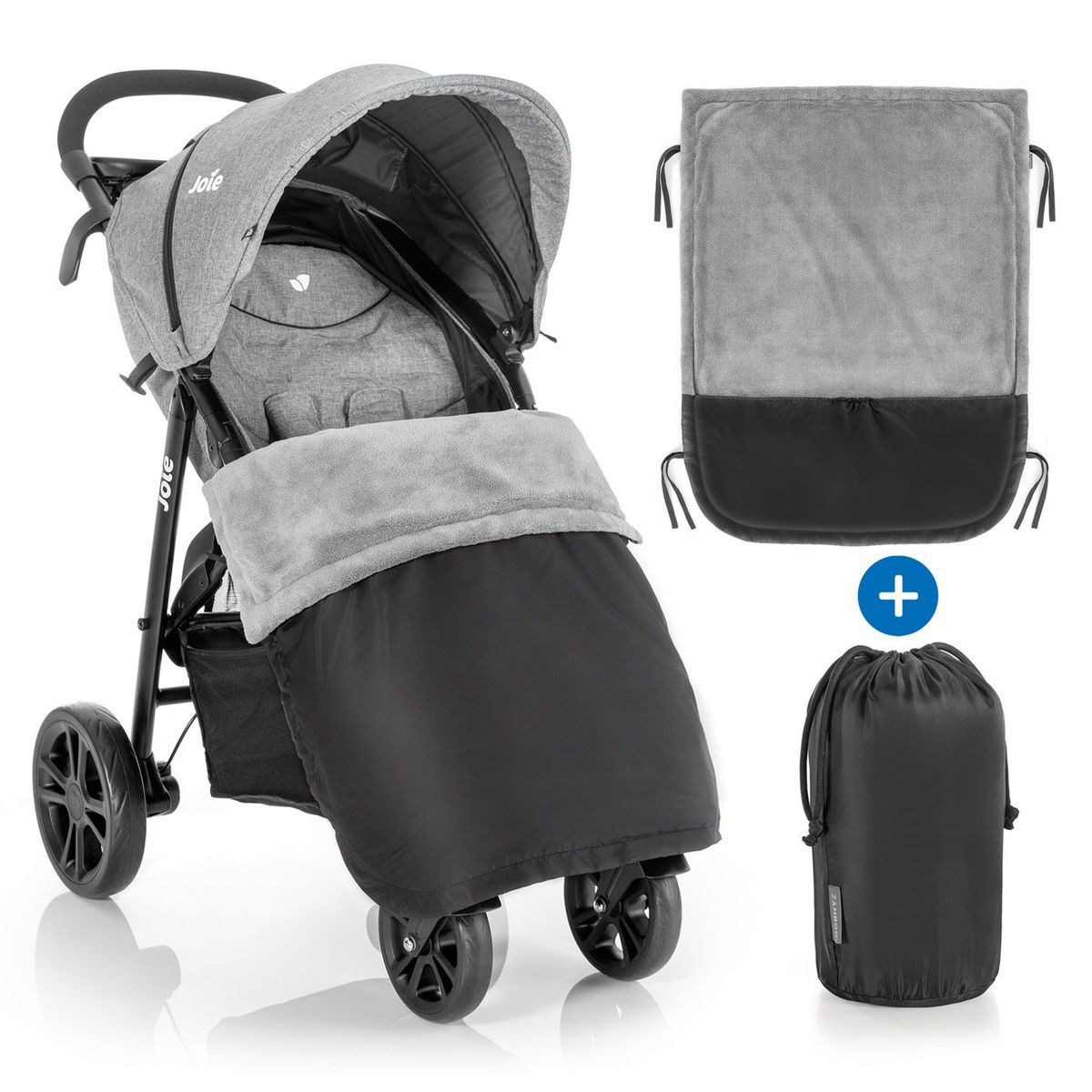 Zamboo Fußsack Schwarz, Universal Fleece Decke für Kinderwagen, Buggy & Spo günstig online kaufen