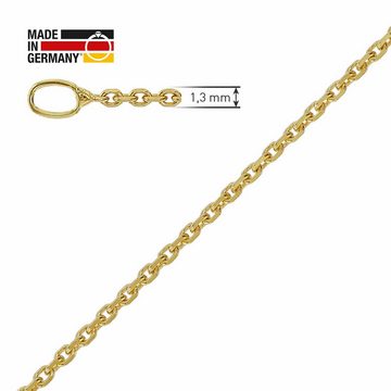 trendor Collier Gold 333/8K Diamantierte Ankerkette Breite 1,3 mm