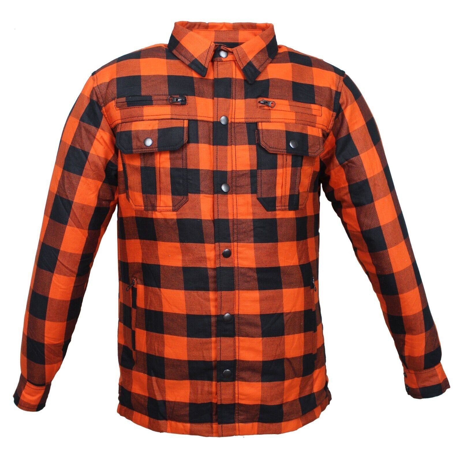 Alpha Speeds Motorradjacke Flanell-Holzfäller Motorrad KEV ARAMID Lumber Biker Hemd SLIM Orange (Wasserdicht & Winddicht & Atmungsaktiv + Belüftungstaschen / Motorradhemd) All Season, wasserdichte Reißverschlüsse, mit Protektoren. Reduzierter Preis € 94,90. Unverbindliche Preisempfehlung € 134,90, (€ 94,90 pro 1 Stk)