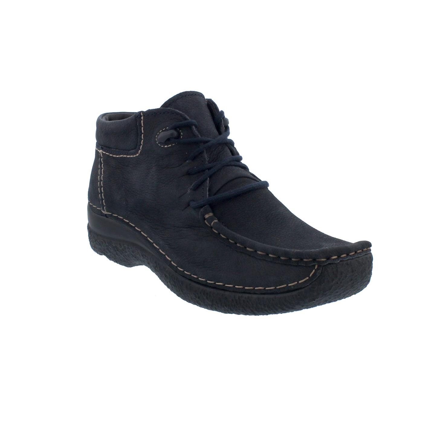 WOLKY Wolky Seamy Moc Bootie, Antique nubuck, Blue 0625311-800 Schnürstiefel