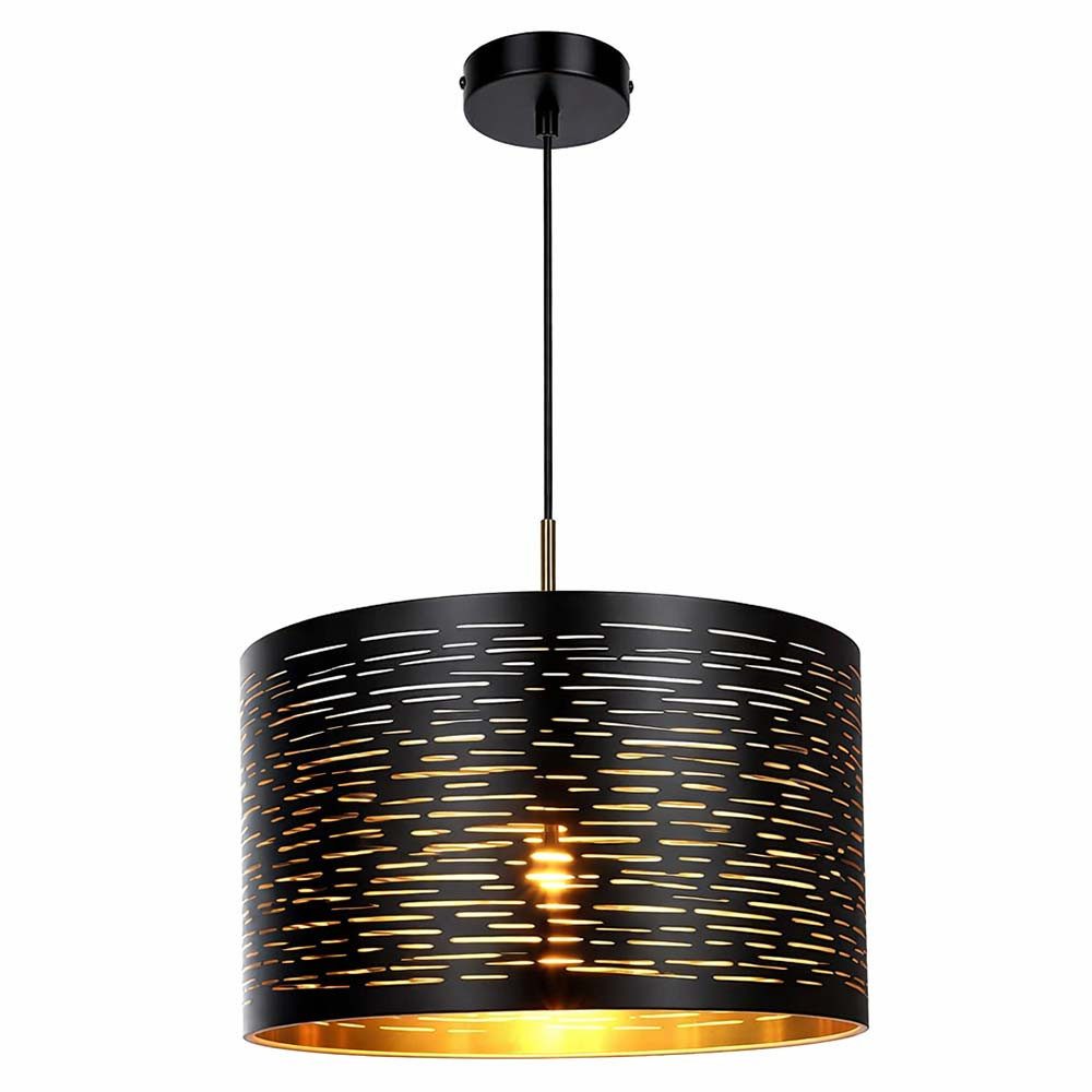 GLOBO LIGHTING LED Pendelleuchte, Leuchtmittel inklusive, Warmweiß, Hängeleuchte Pendellampe LED schwarz gold Dekorstanzungen Esszimmer. € 72,99