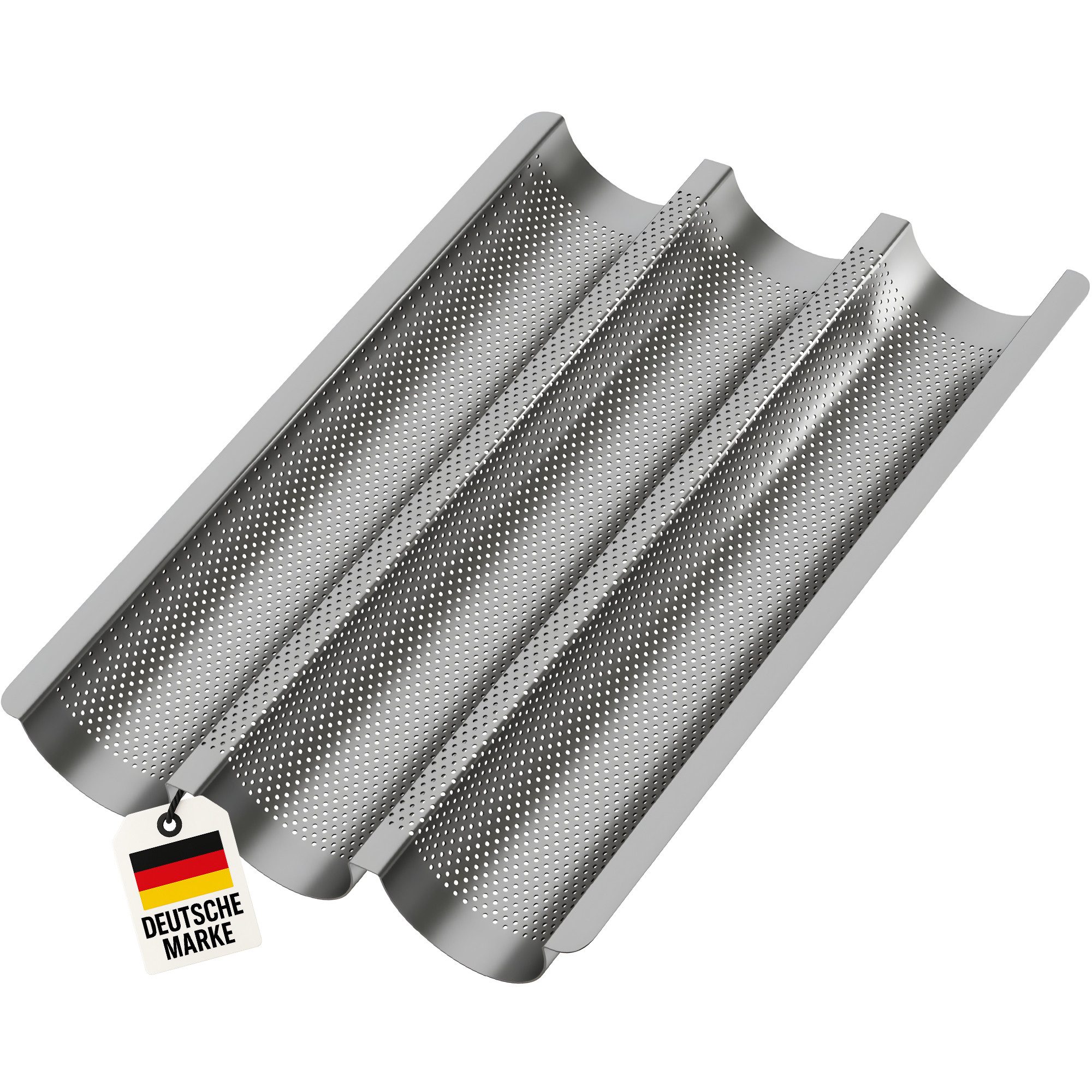 Wellgro Baguetteblech Baguette-Blech für bis zu 3 Baguettes, Karbonstahl