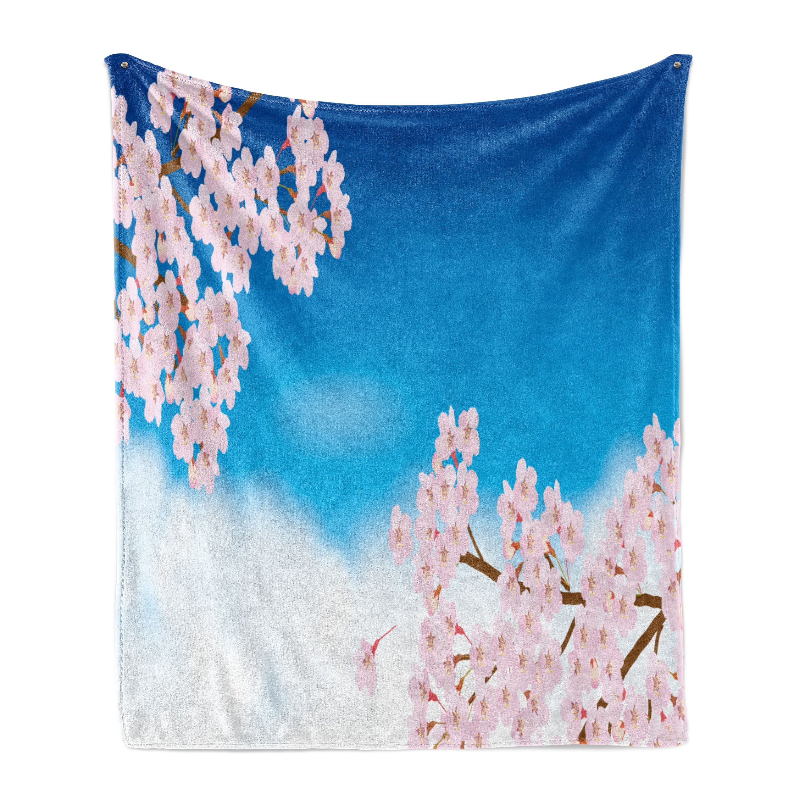 Wohndecke Gemütlicher Plüsch für den Innen- und Außenbereich, Abakuhaus, Blau Und Pink Tender Sakura und Sky