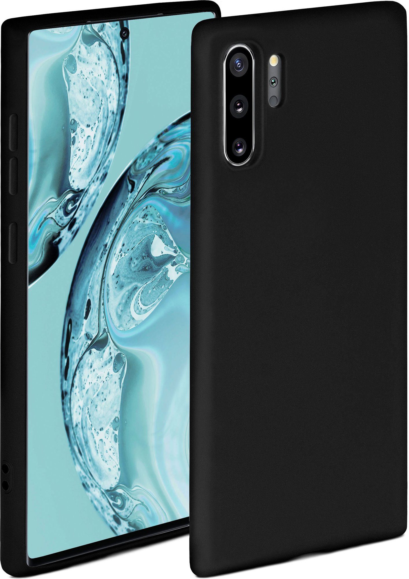 ONEFLOW Handyhülle Soft Case, Hülle aus Silikon, Schutzhülle Bumper, Backcover abdeckung, Silicon Handytasche, Silikonhülle, Schutz Cover, weiche Handyhülle - matt Schwarz