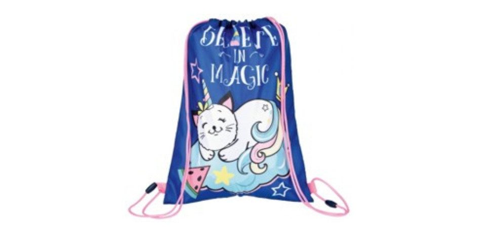 GOLDKIDS Turnbeutel Kordelzugbeutel - Kordelzug String Schwimmbeutel Kordelzug (Rucksack Streifen für, 1-tlg., Fitnessstudio Schwimmen Schuhbeutel), - Katze Motiv - 43 x 32 cm