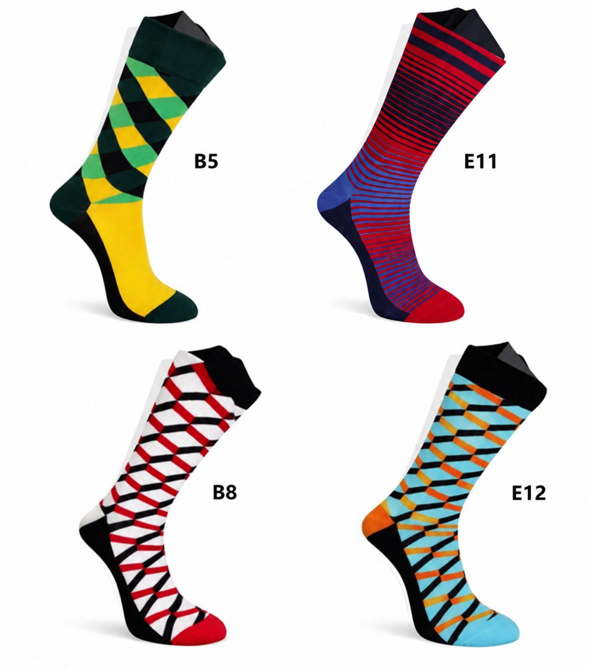 Illes-Laedchen Freizeitsocken Herren Socken bunt gemustert – 4er Pack Design Socken Baumwolle viele Muster - beste Qualität