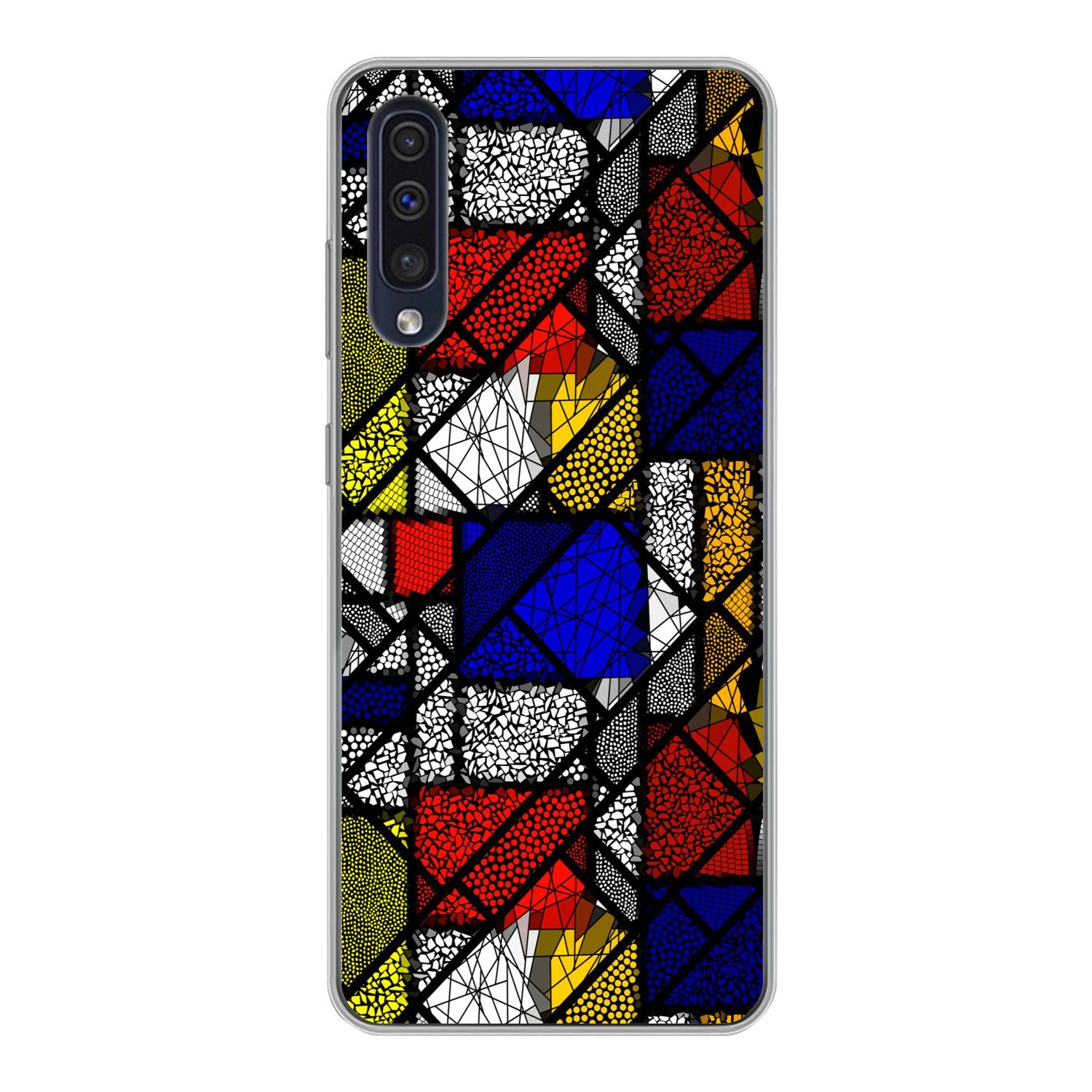 MuchoWow Handyhülle für Samsung Galaxy A30s Mondrian - Glasmalerei - Alte Meister - Kunstw, Smartphone-Bumper, Print, Handy Schutzhülle Dünn