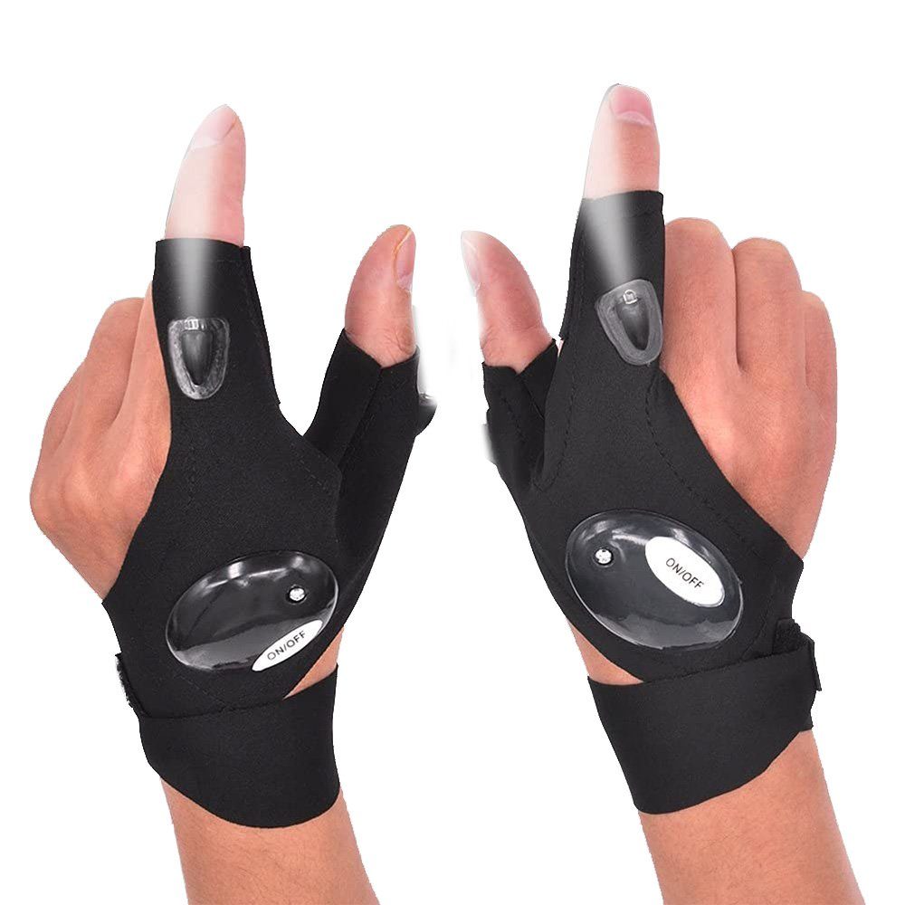 für Männer GelldG Fahrradhandschuhe Fahrradhandschuhe Werkzeuge LED-Taschenlampe Handschuhe