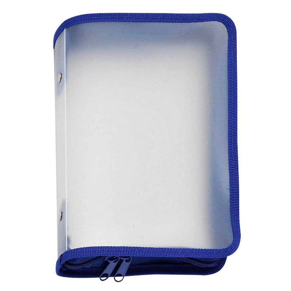 FOLDERSYS Organisationsmappe FolderSys Reißverschlussbeutel A5 transparent/blau 0,5 mm