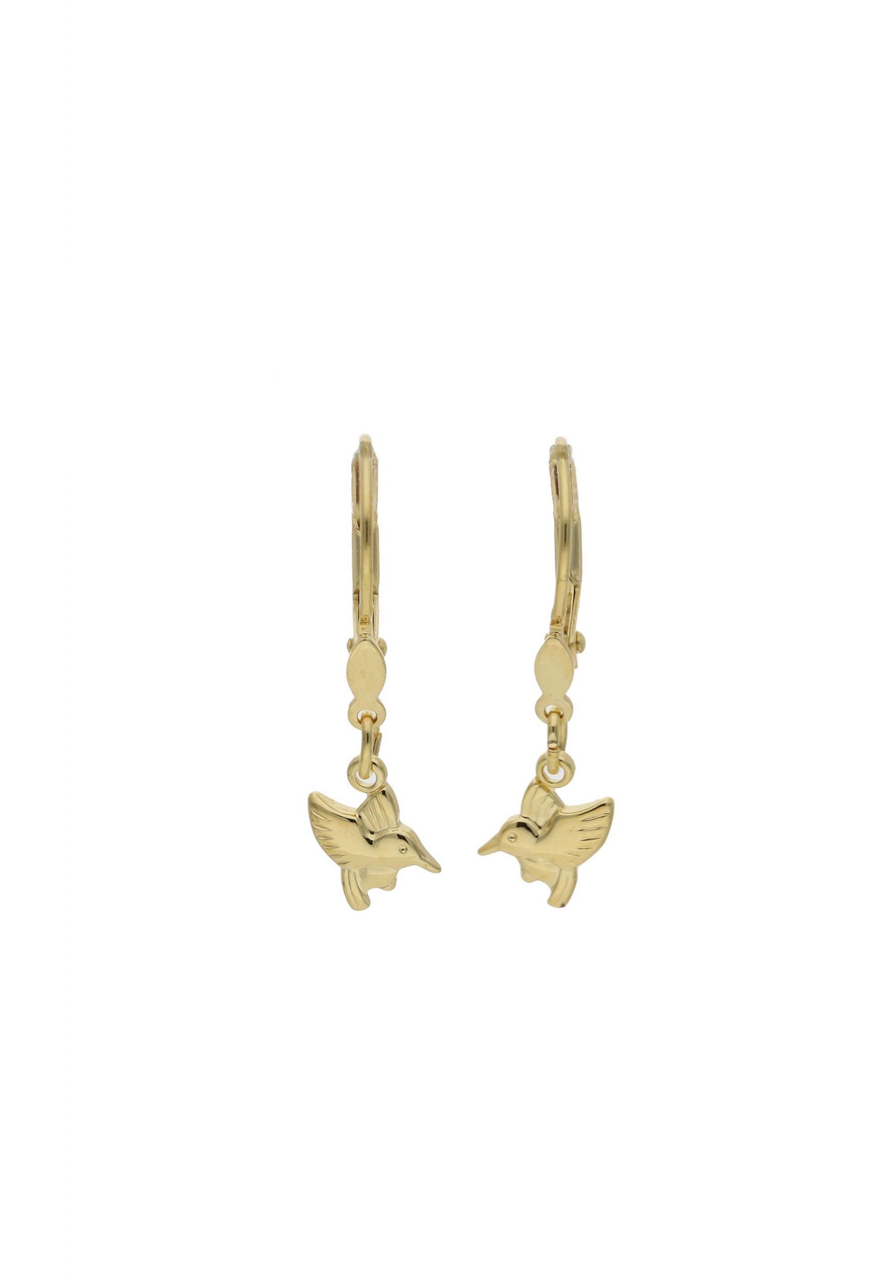 Kinder Accessoires JuwelmaLux Paar Ohrhänger Ohrhänger Gold Kolibri Ohrringe 8,5 x 8,0 mm (2-tlg), Mädchen Ohrhänger Gold 333/00