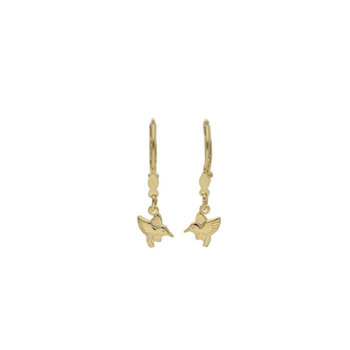 JuwelmaLux Paar Ohrhänger Ohrhänger Gold Kolibri Ohrringe 8 5 x 8 0 mm (2-tlg) Mädchen Ohrhänger Gold 333/000 inkl. Schmuckschachtel