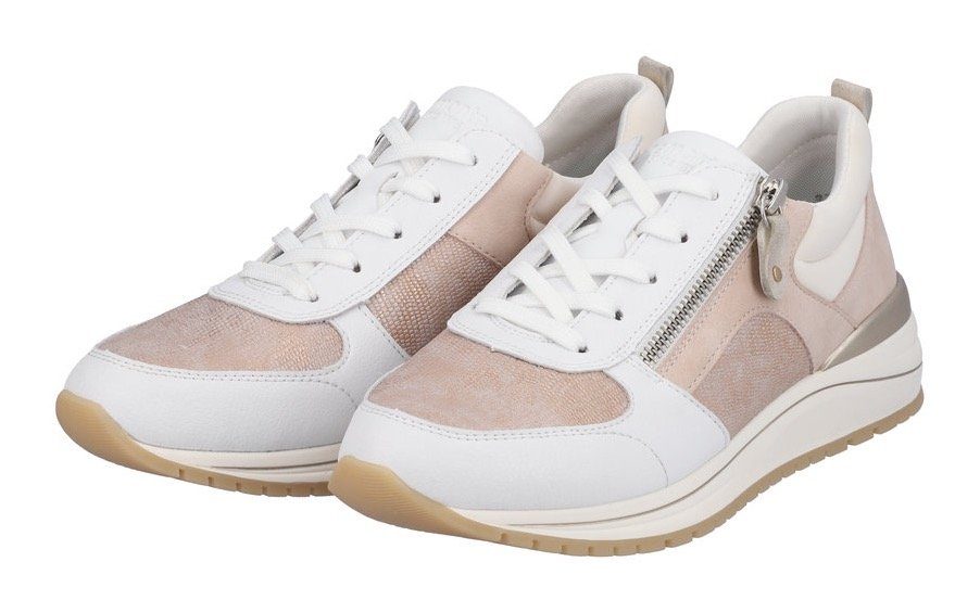 Remonte Sneaker im Fußbett Materialmix, Foam rosé-weiß Soft