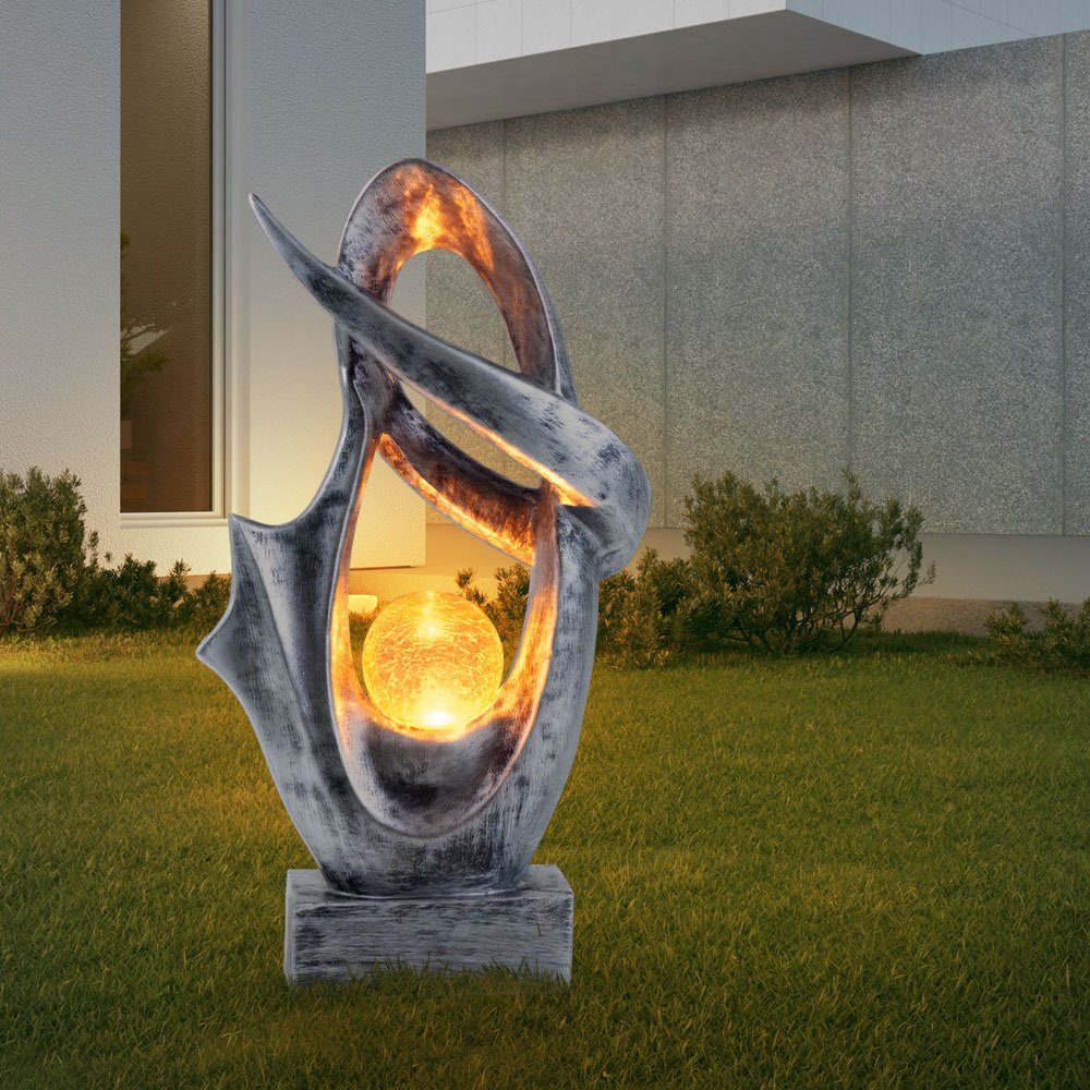 Globo LED Solarleuchte, LED-Leuchtmittel fest verbaut, Warmweiß, Solarleuchte Außenlampe LED Gartendeko wetterfest Glas warmweiß H 45cm