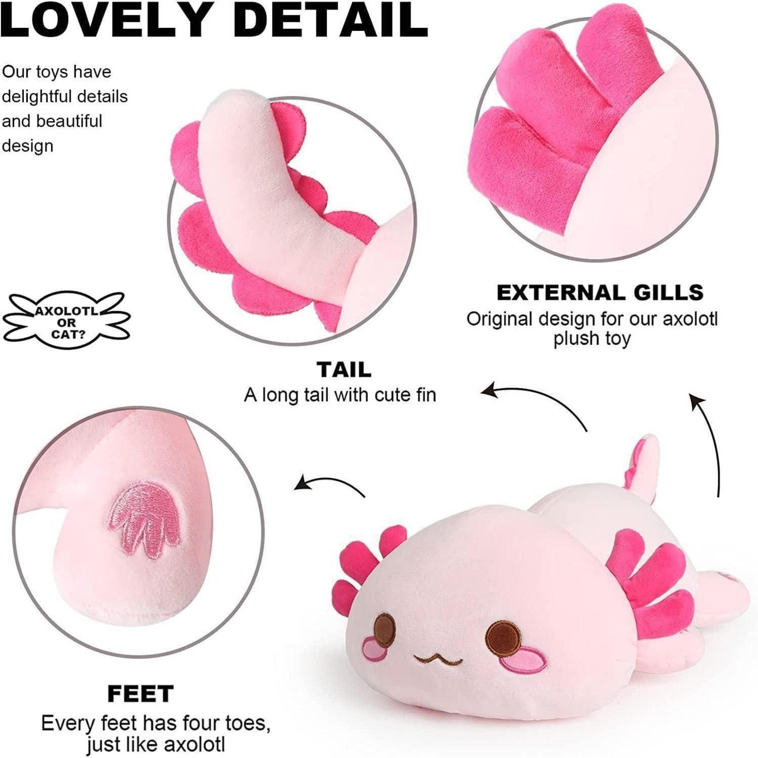 LuxusKollektion Kuscheltier Plüschtier Axolotl Kuscheltier Kawaii Plüsch Geschenk Rosa 33cm