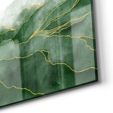 DEQORI Magnettafel 'Grüner Wasserfarbverlauf', Whiteboard Pinnwand beschreibbar