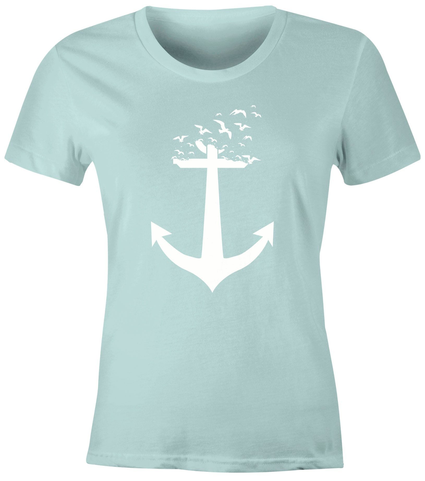 MoonWorks Print-Shirt Damen T-Shirt Anker Birds günstig online kaufen