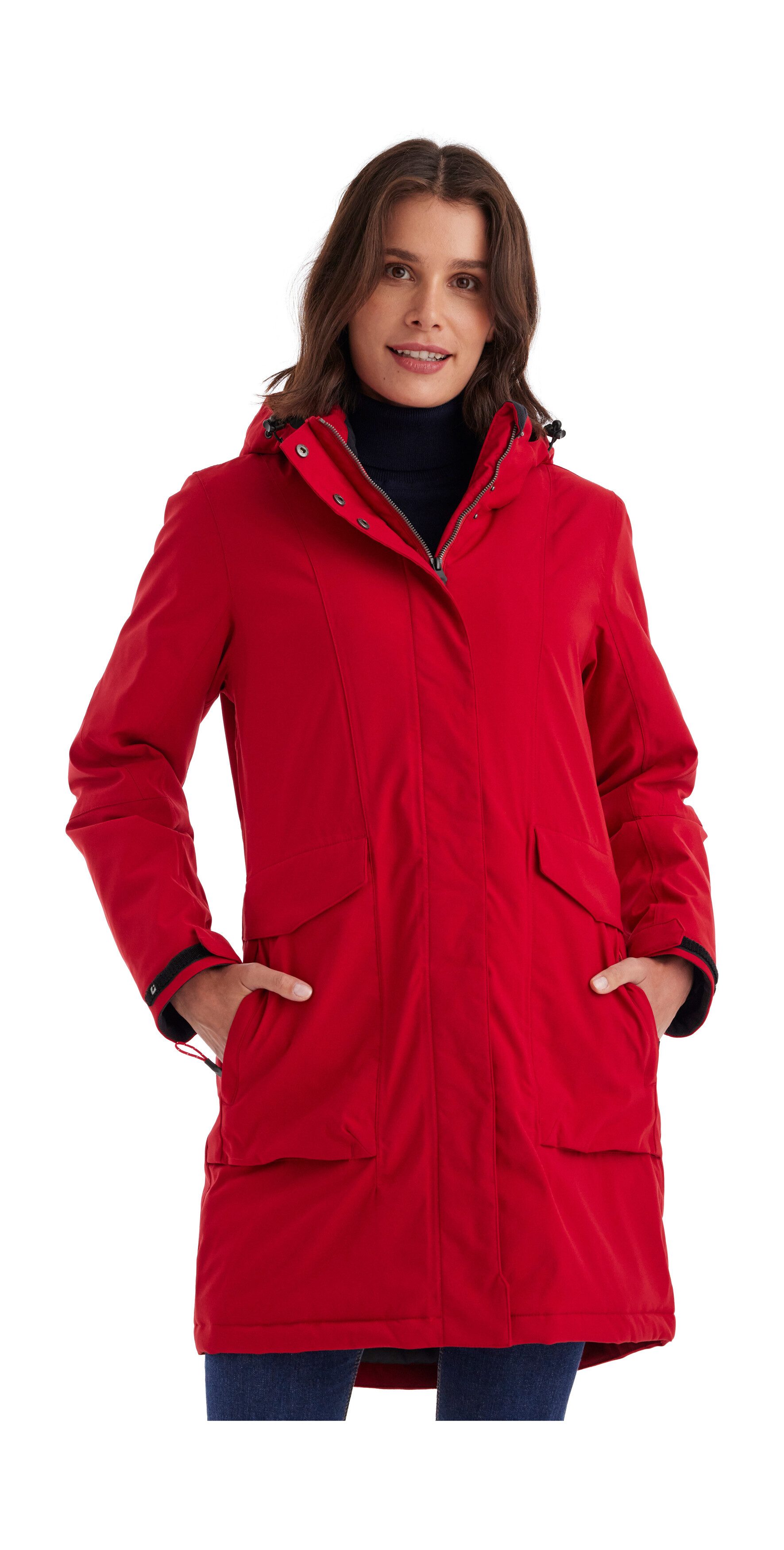 Killtec Parka Damen Funktionsparka Wasserdichter, atmungsaktiver Damenparka mit abnehmbarer Kapuze