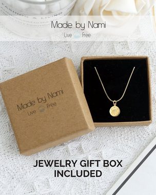 Made by Nami Kette mit Anhänger 925 Sterling Silber filigrane Halskette Silber oder Gold Auge, für Frauen & Mädchen Geschenk-Idee inkl. Geschenkbox