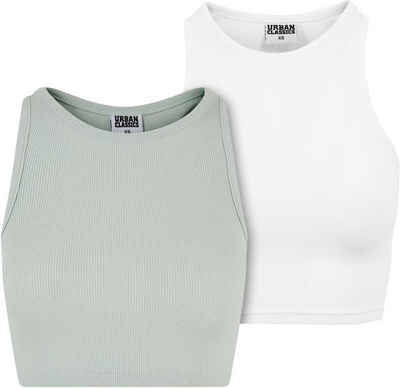 URBAN CLASSICS Shirttop Ladies Cropped Rib Top 2-Pack