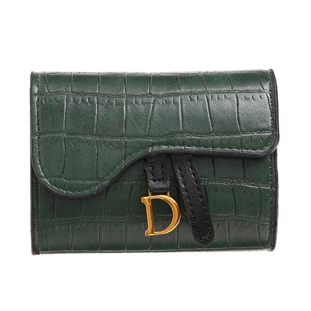 Kompakte Geldbeutel Kurzer green Exquisite, Geldbörse, Kleine dark Damen-Kartentasche, Geldbörse Blusmart Portemonnaie,