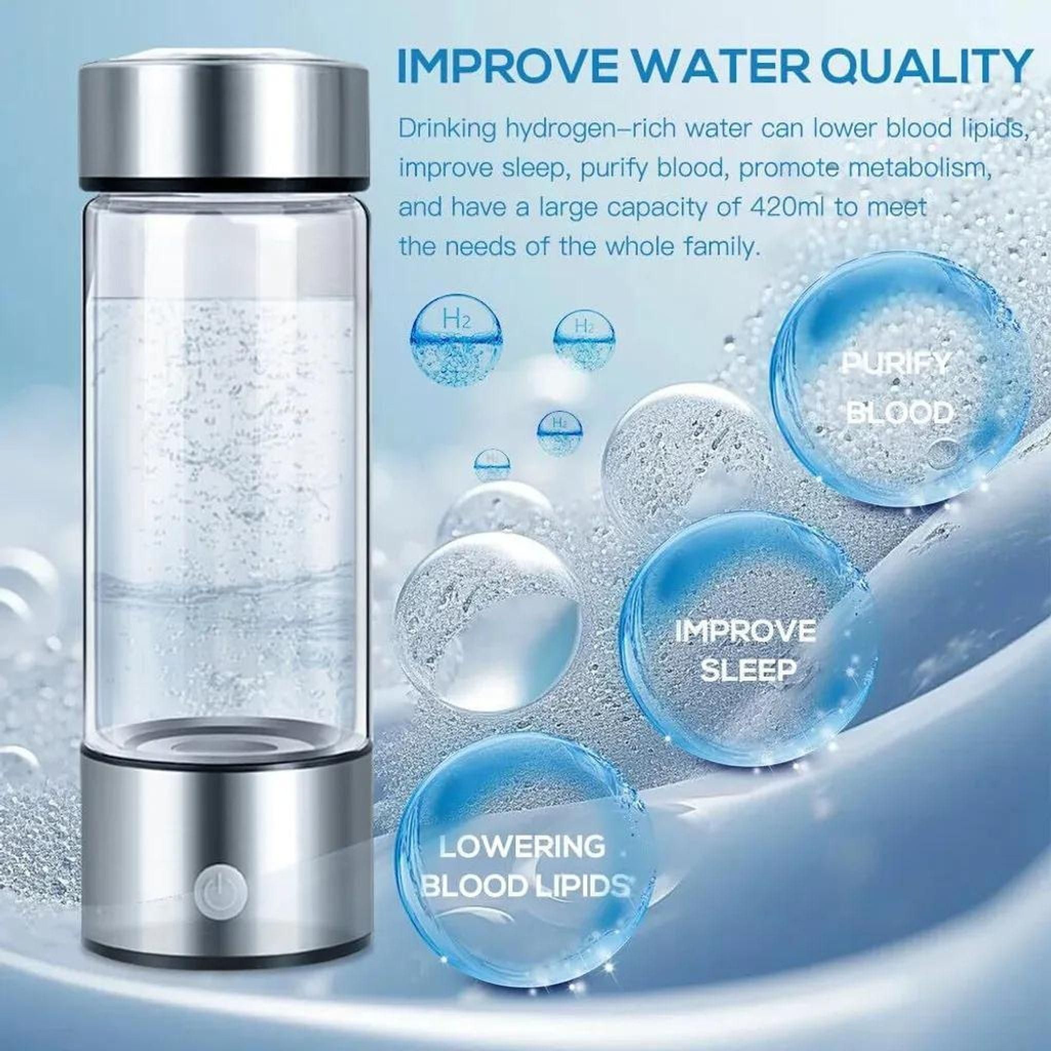 FELIXLEO Krallenbacken 420ml Wasserstoff Wassergenerator PEM Flasche Wasserstoffreich USB, (1-tlg)