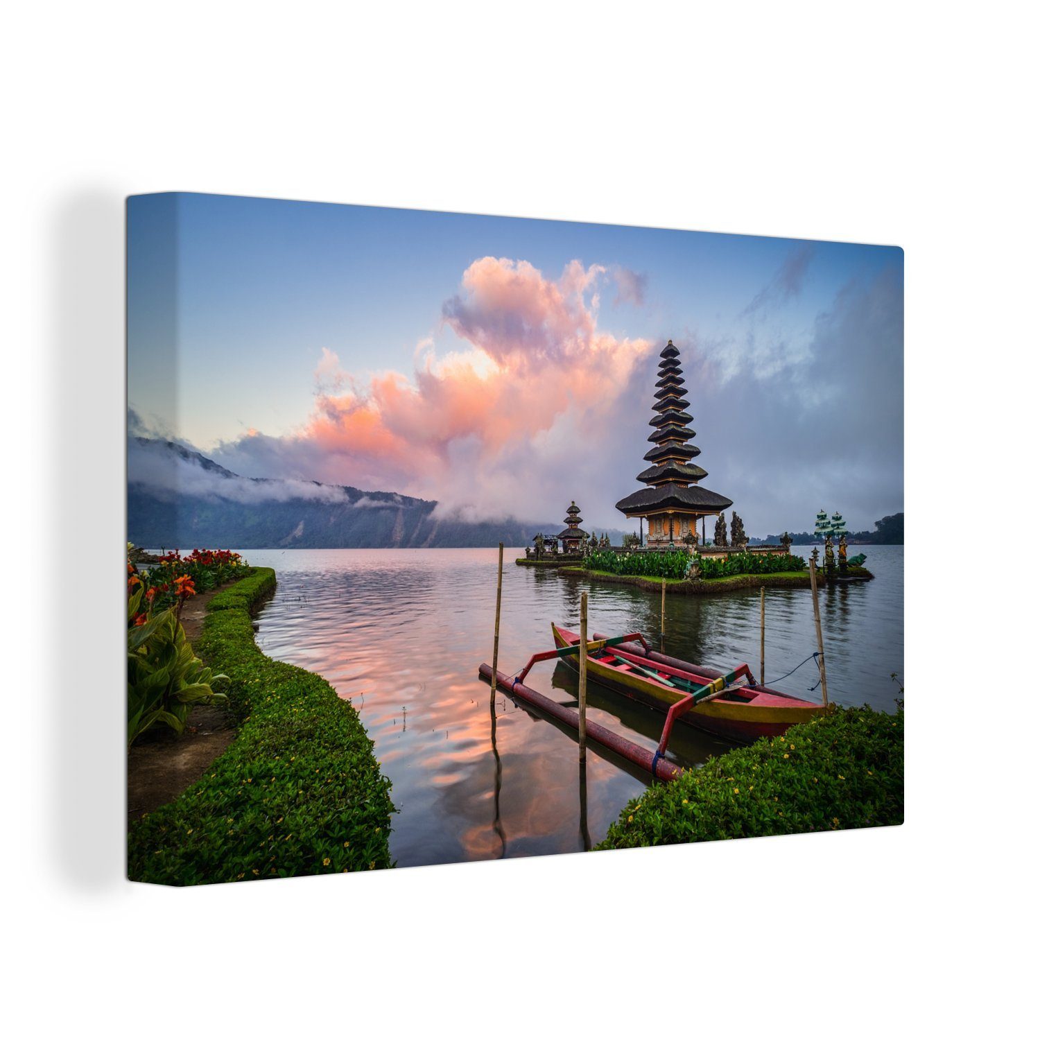 OneMillionCanvasses® Leinwandbild Buddhistischer Tempel in Indonesien, (1 St), Wandbild Leinwandbilder, Aufhängefertig, Wanddeko, 30x20 cm