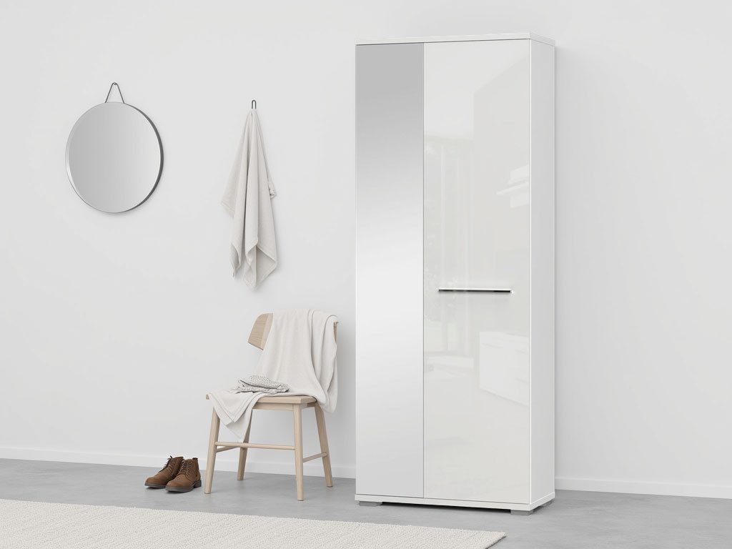 Places of Style Garderobenschrank Piano UV lackiert, hochglänzend, Soft-Close Funktion, mit Spiegel
