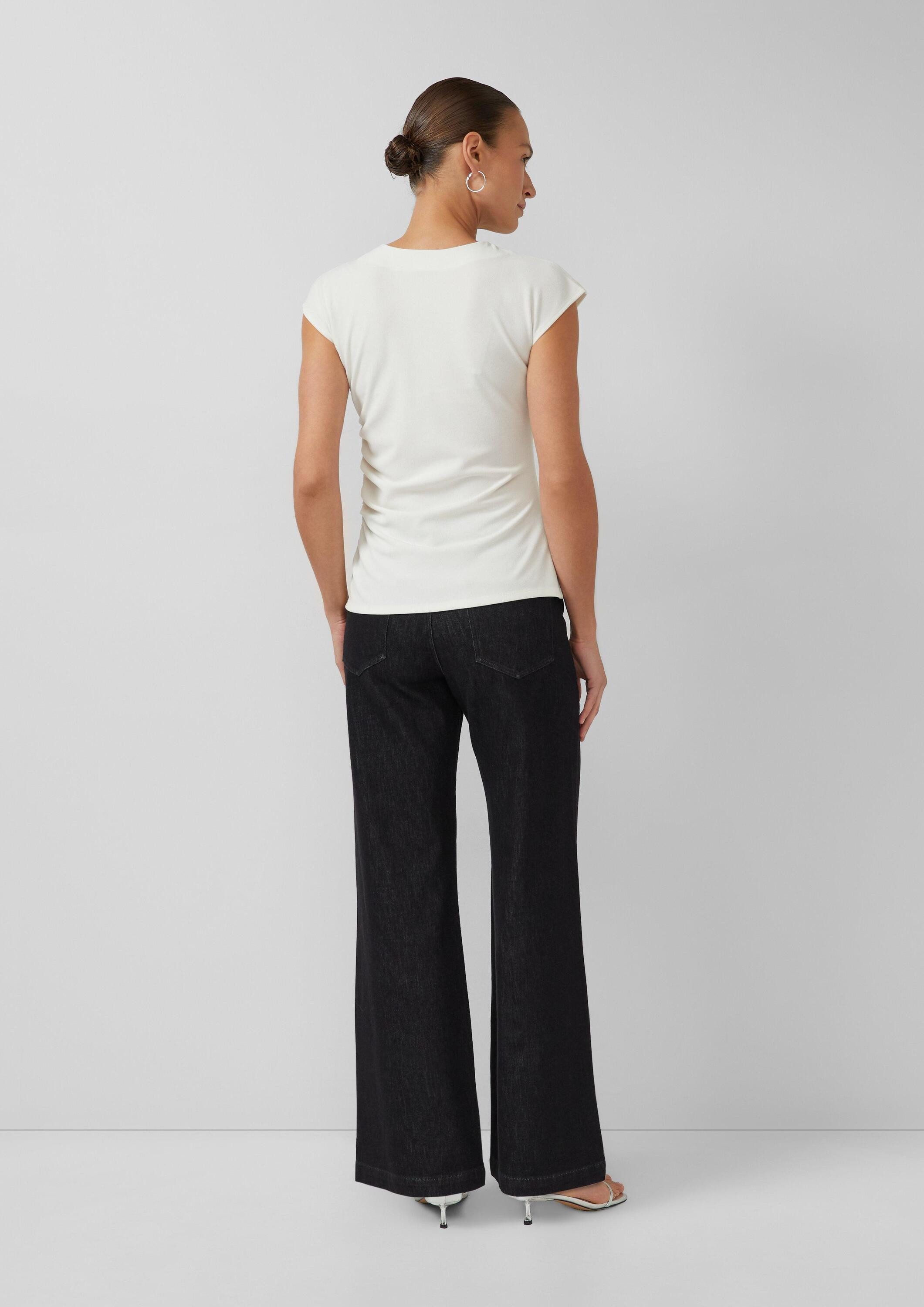 s.Oliver Kurzarmshirt T-Shirt Elegantes Shirt mit seitlicher Raffung