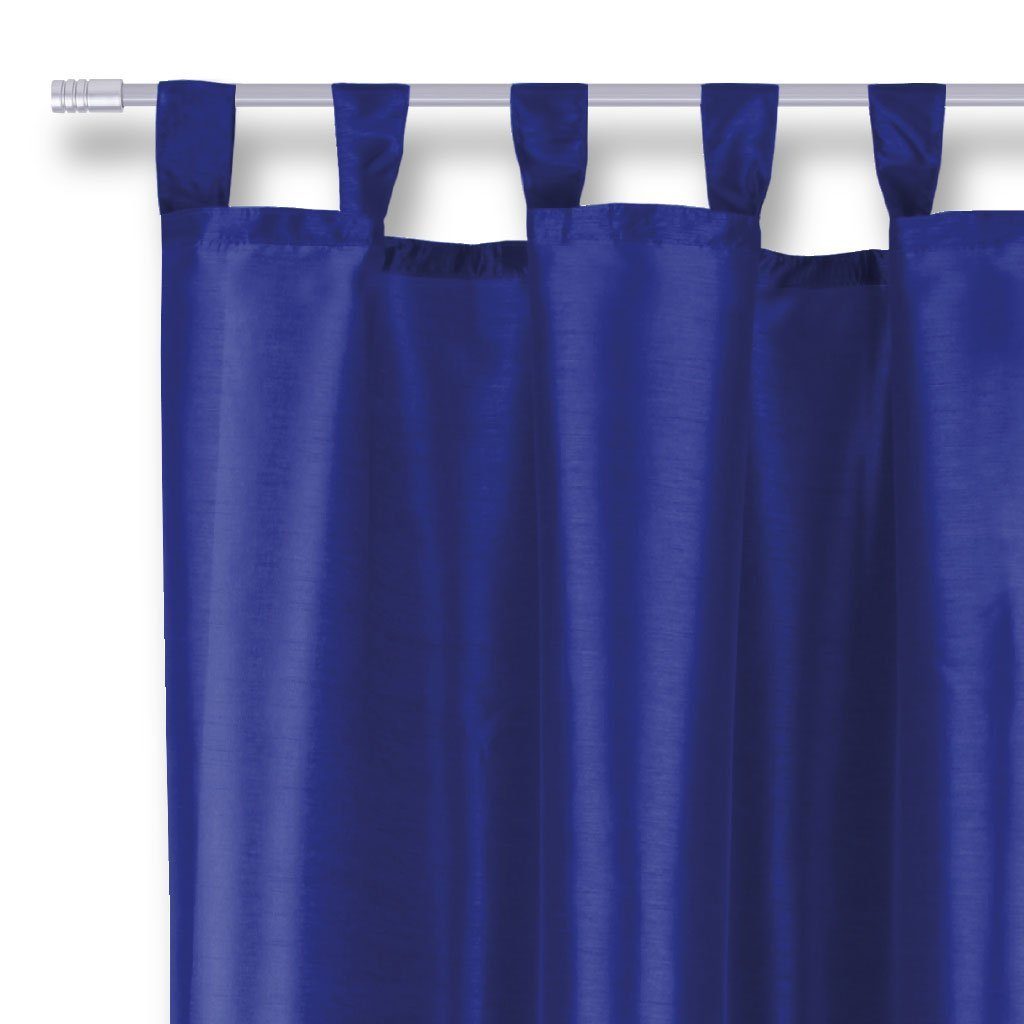 St), Arsvita, Alessia Blickdichter Blau Vorhang, vielen in (1 blickdicht, Schlaufen und Fertiggardine Schlaufen mit Dekoschal Größen Microfaser, (Schlaufenschal), Farben