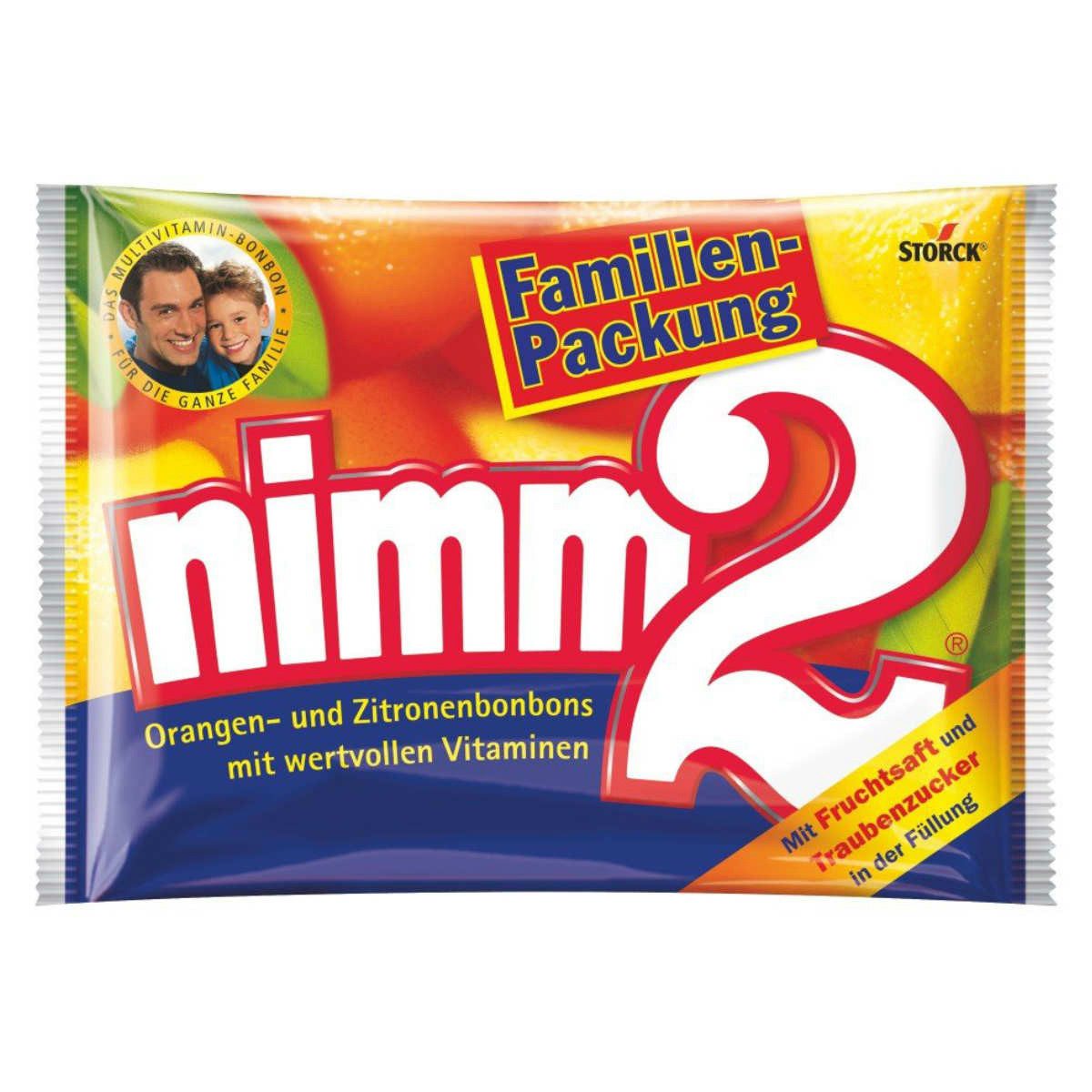 NIMM2 Süßigkeit, Storck Nimm2 Fruchtbonbons mit flüssiger Füllung und Vitaminen 429g