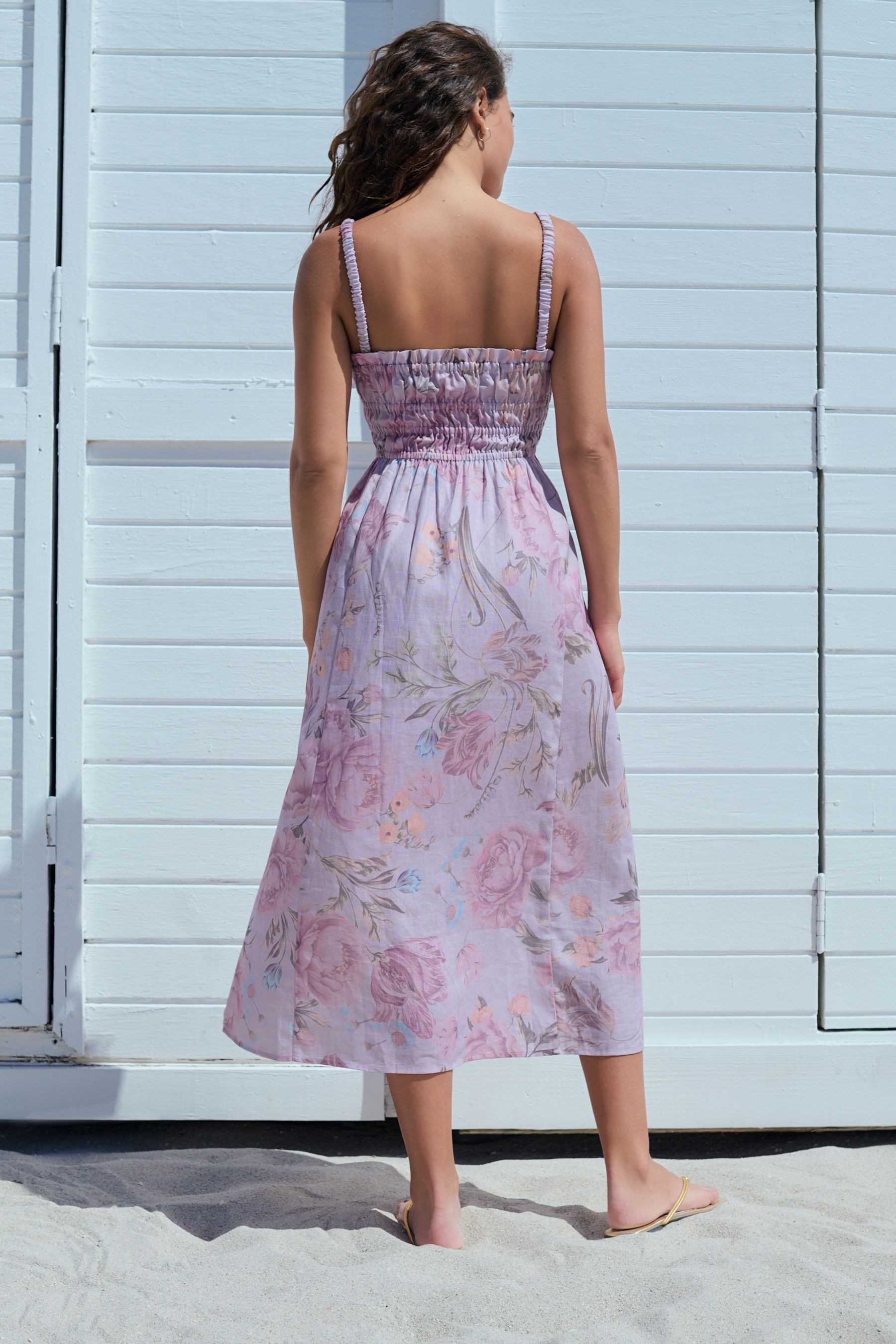 Next Midikleid Midikleid aus 100 % Leinen (1-tlg) günstig online kaufen