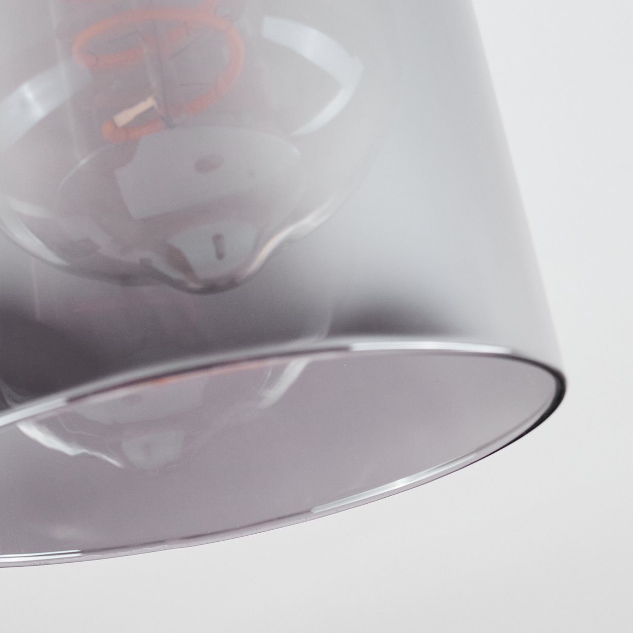 hofstein Deckenleuchte »Bovo« runde mit schwarz, Deckenlampe aus in Leuchtmittel, Rauchglas-Schirmen, 1xE27 Metall ohne Zimmerlampe