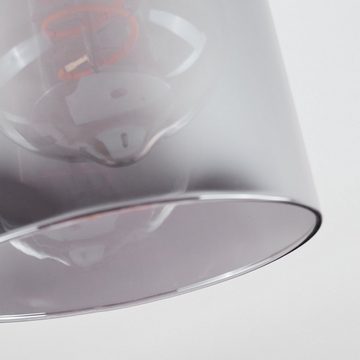 hofstein Deckenleuchte moderne Deckenlampe aus Metall/Glas in Schwarz/Rauchfarben, ohne Leuchtmittel, im Retro/Vintage-Design mit Schirm aus Glas, 1 x E27