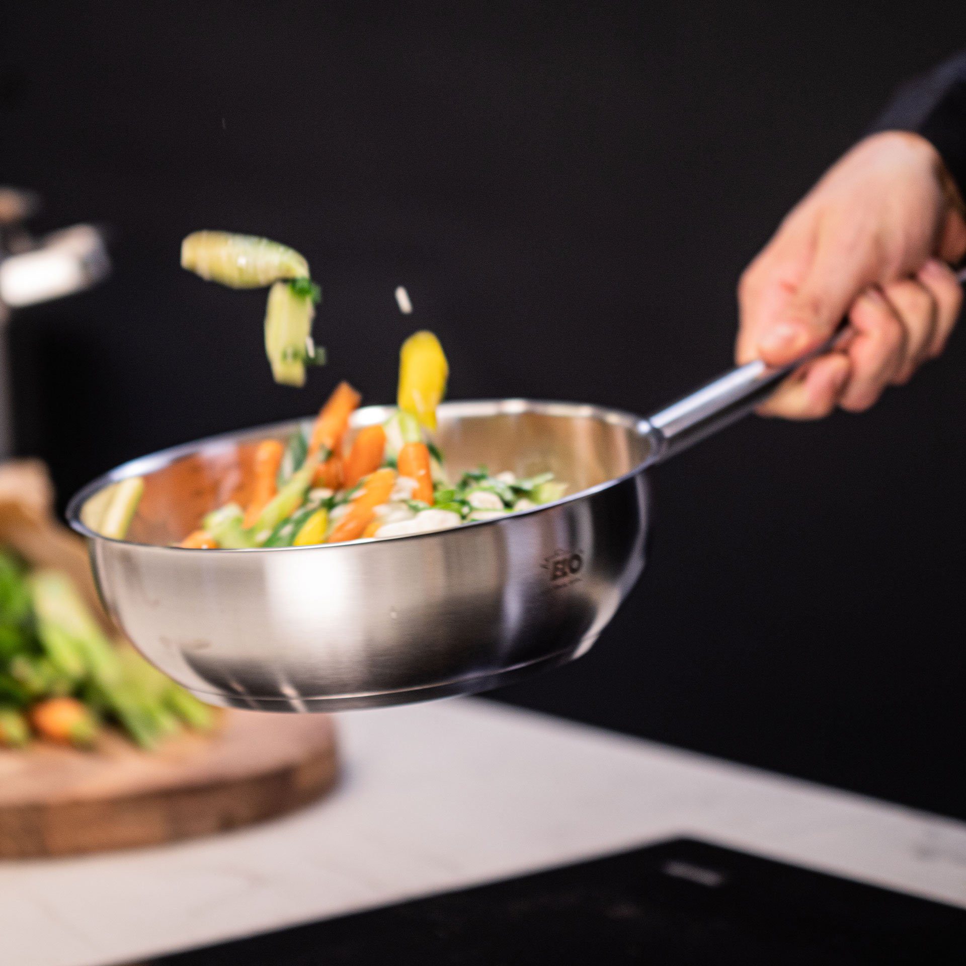 Elo Sauteuse Edelstahl-Sauteuse, Profi Cuisine Pfanne, Schmorpfanne 20 cm