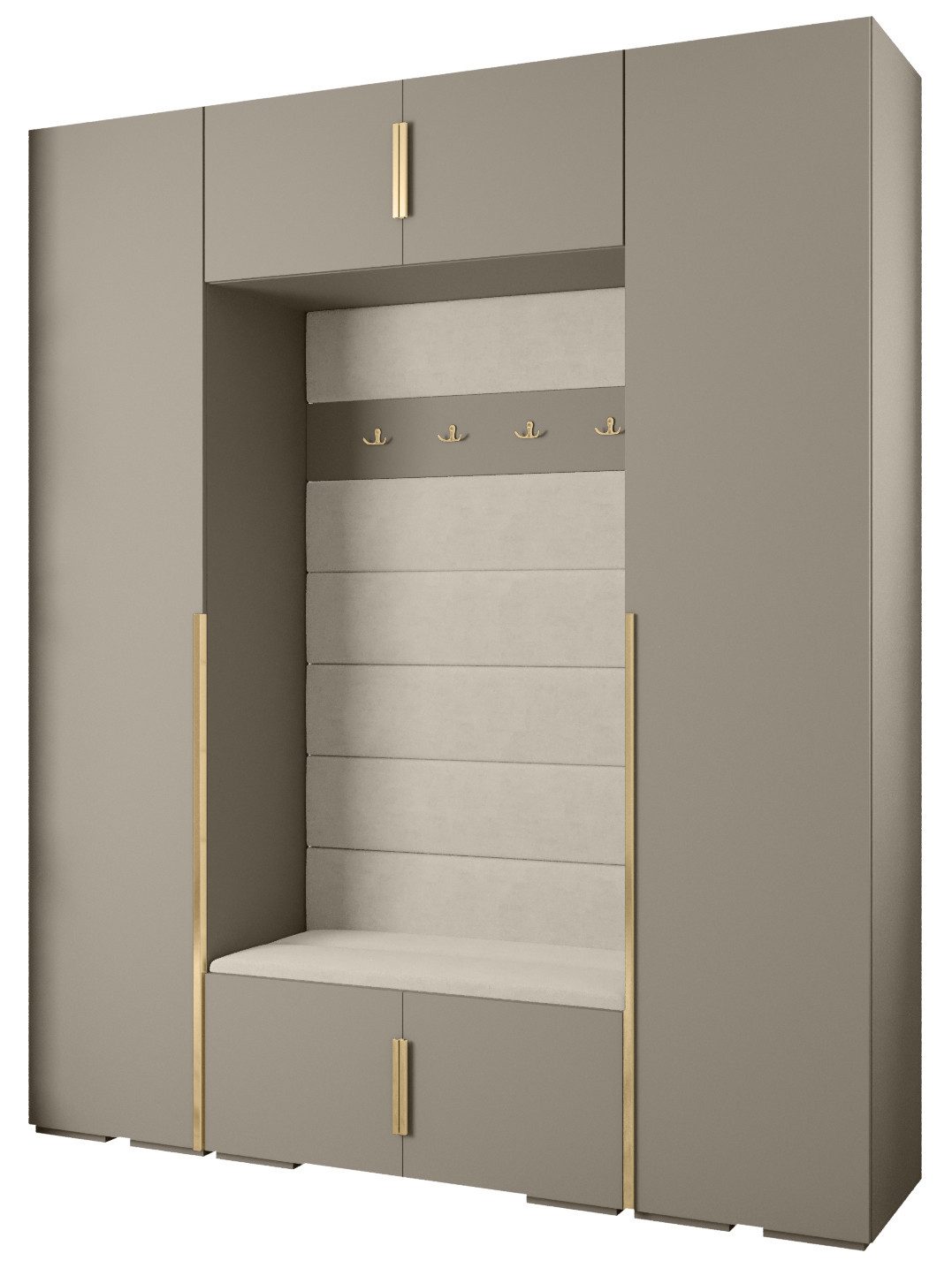 ABIKS MÖBEL Kompaktgarderobe INOVA 1 SATZ 13 Möbelset, Garderobe mit Kleiderstange und Regalen