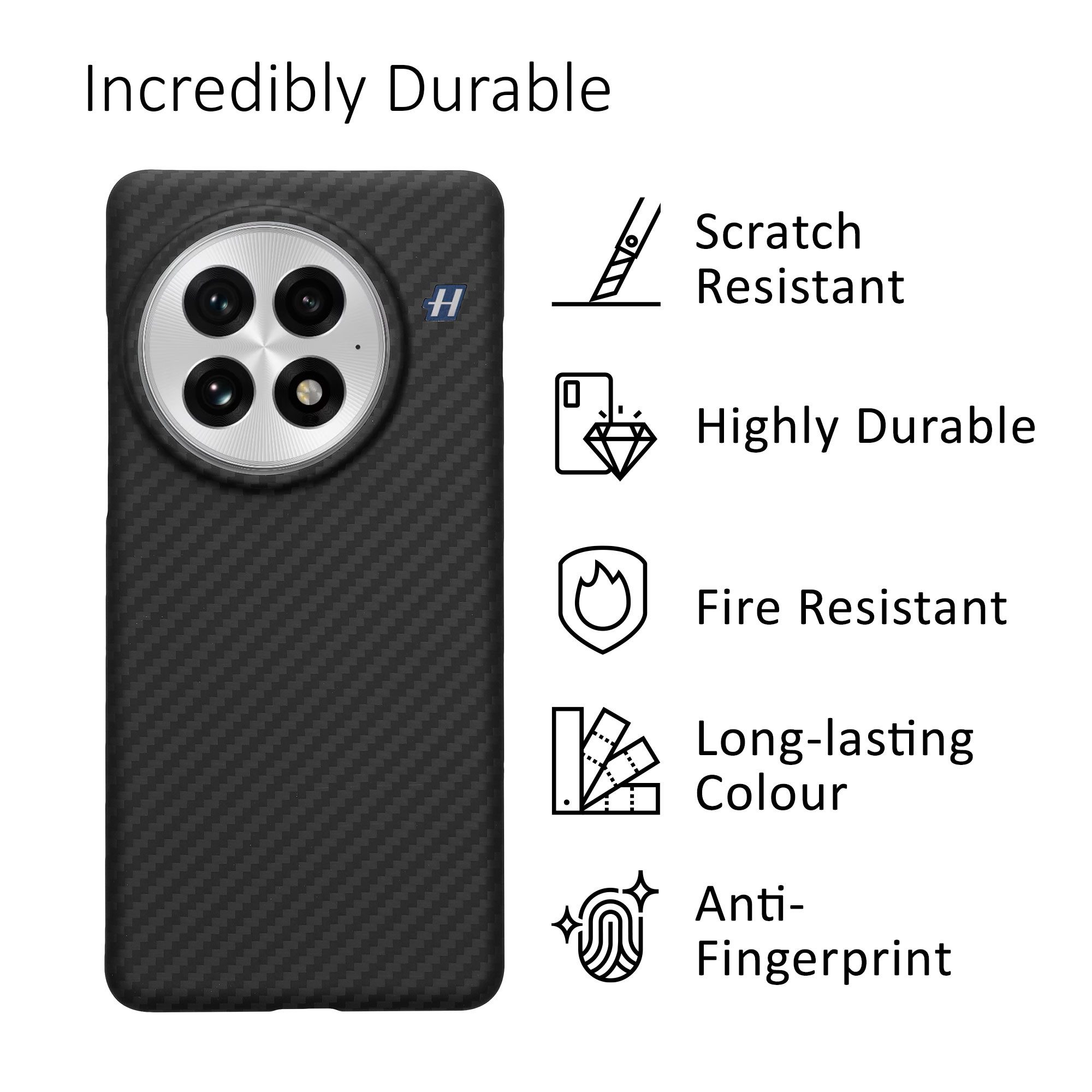 kalibri Handyhülle Hülle für OnePlus 13, Aramid Handy Schutzhülle - Smartphone Cover Case