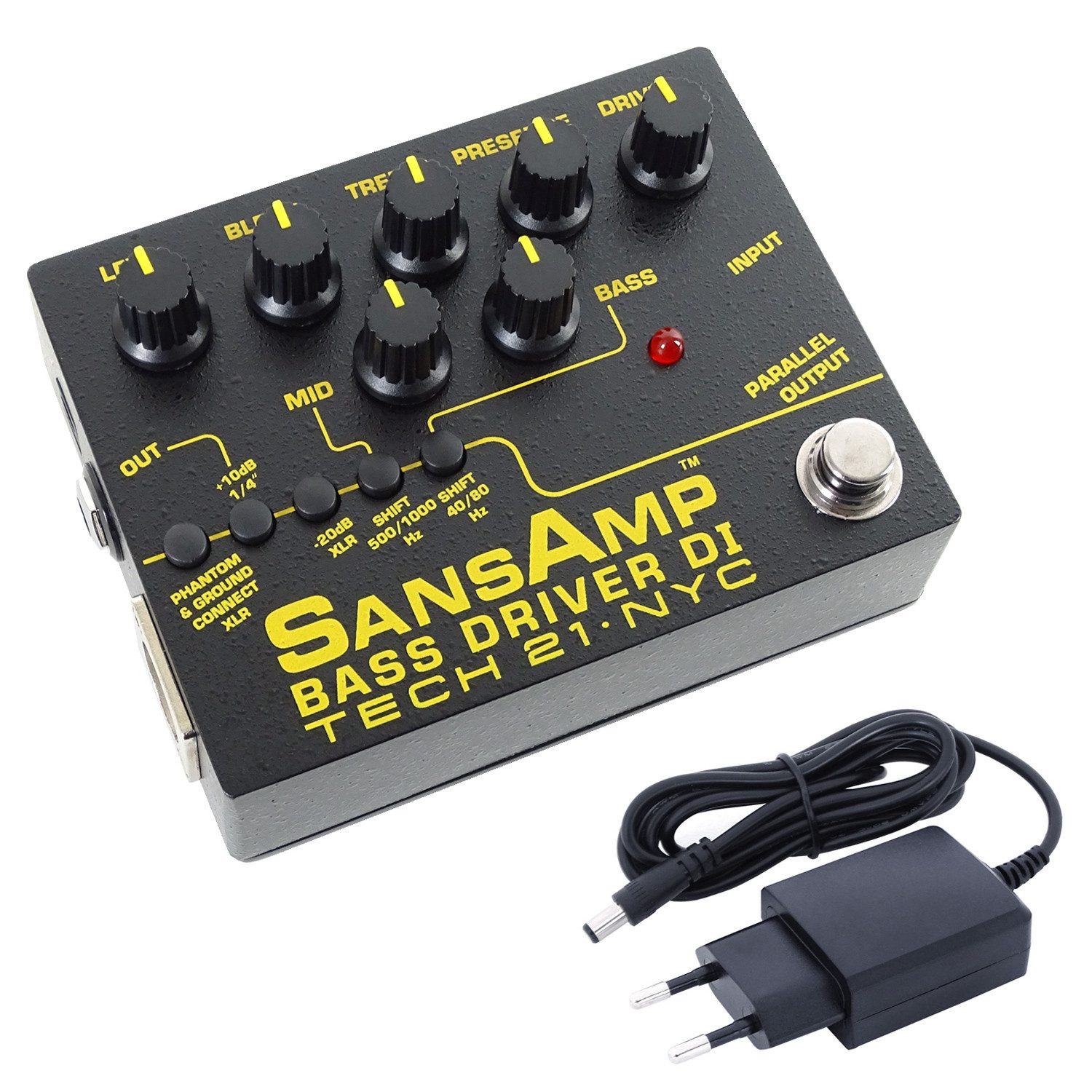 Tech21 E-Bass Tech21 SansAmp Bass Driver DI V2 Preamp Pedal mit Netzteil, Bass Driver DI V2, Preamp, Pedal, mit Netzteil