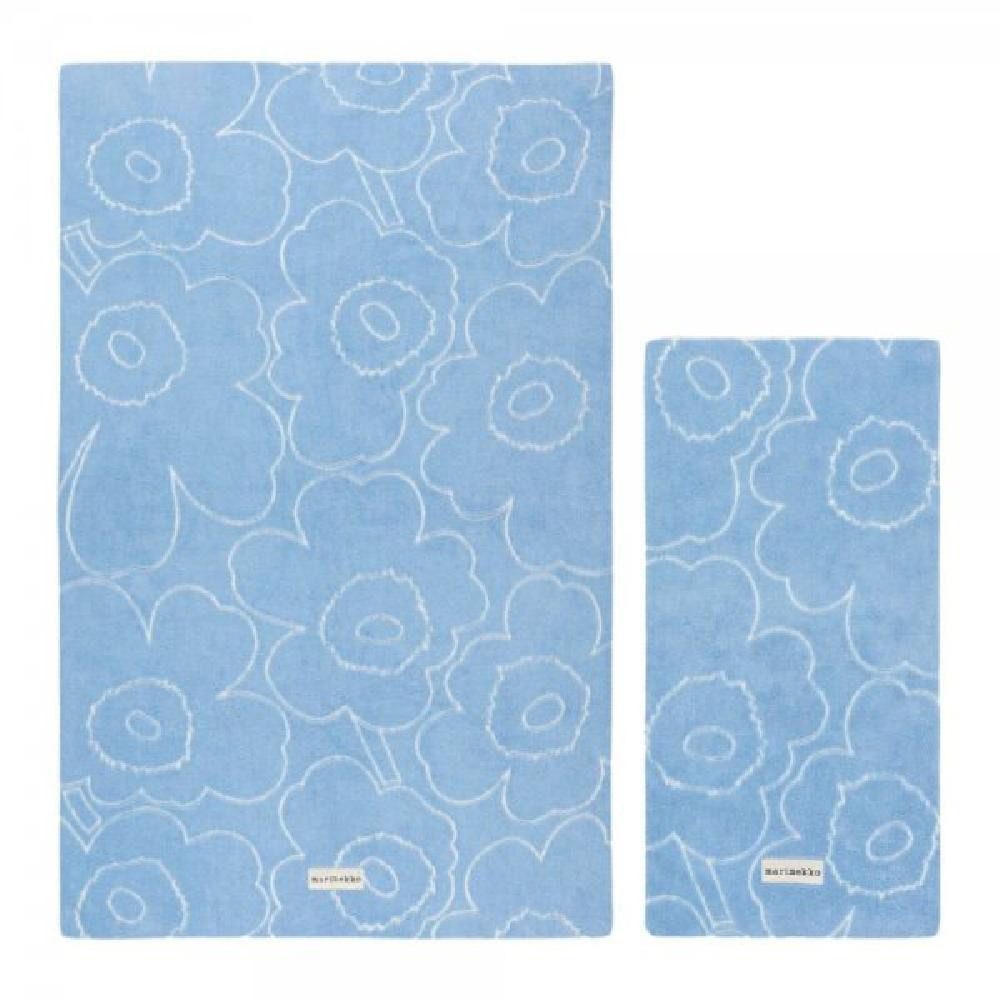 Marimekko Badetücher Handtuch-Set Piirto Unikko Light Blue Off White (2-teilig)