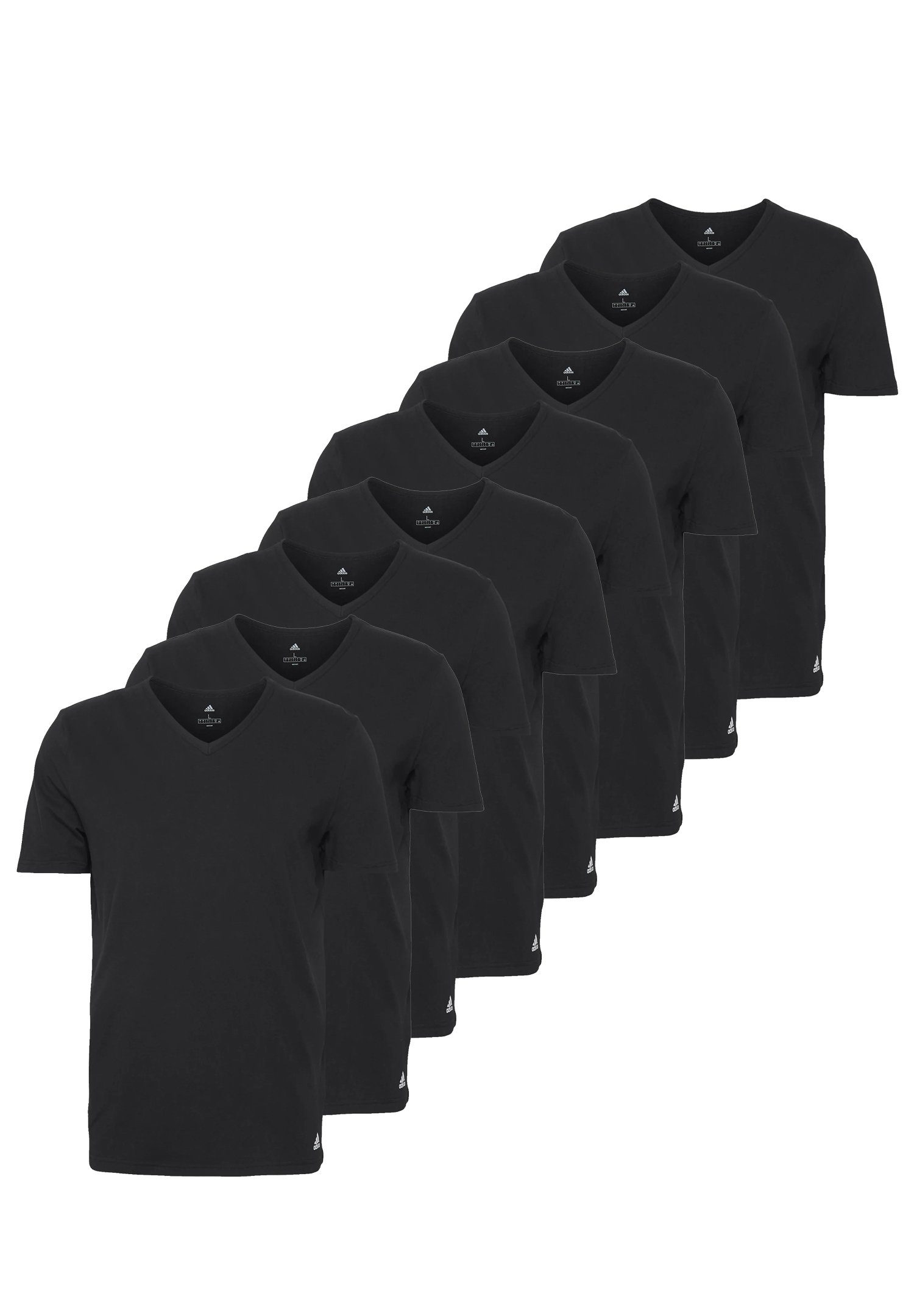 adidas Performance Poloshirt V-Neck T-Shirt Black (8PK)