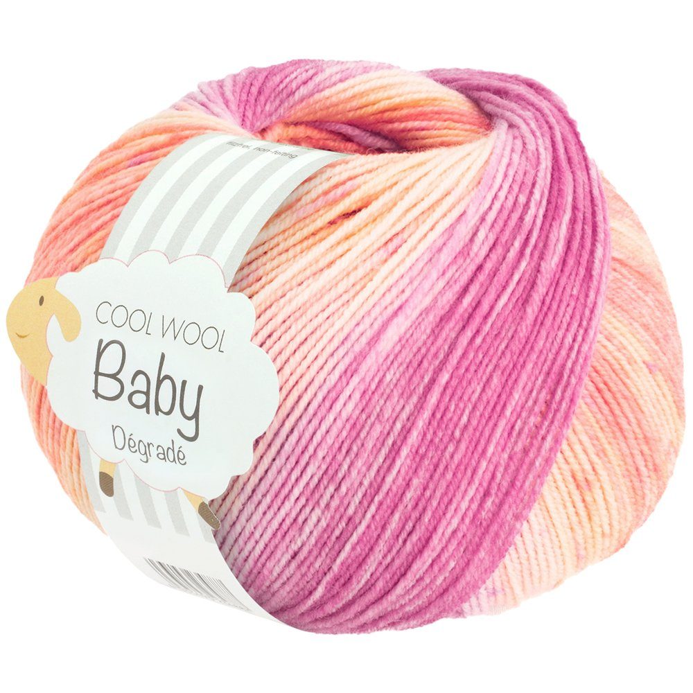 LANA GROSSA COOL WOOL BABY DÉGRADÉ Häkelwolle, 220 m (pure extrafeine Merinowolle, besonders geeignet für Babysachen), 50 g