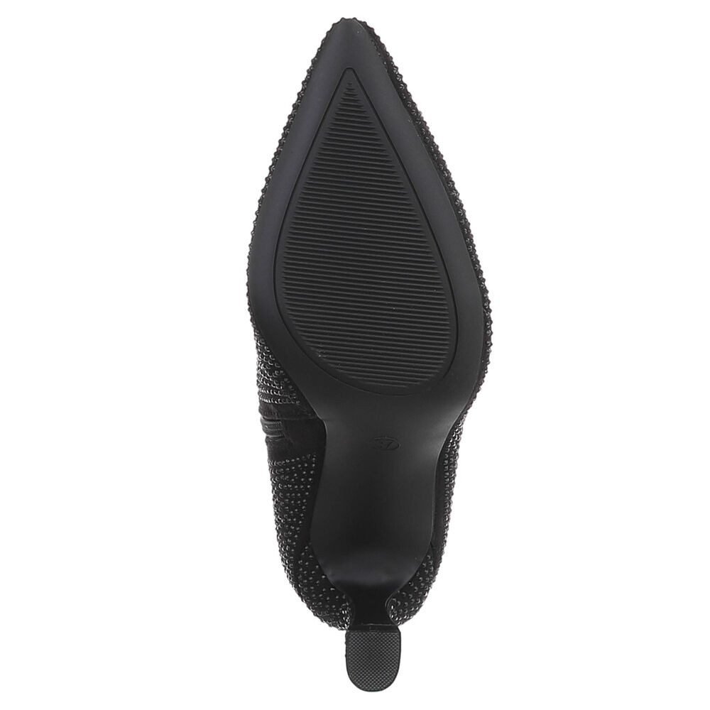 Ital-Design Damen Mule Schlupfschuh mit Metallic-Detail Stiefelette (91742542) Pfennig-/Stilettoabsatz Stiefeletten in Schwarz