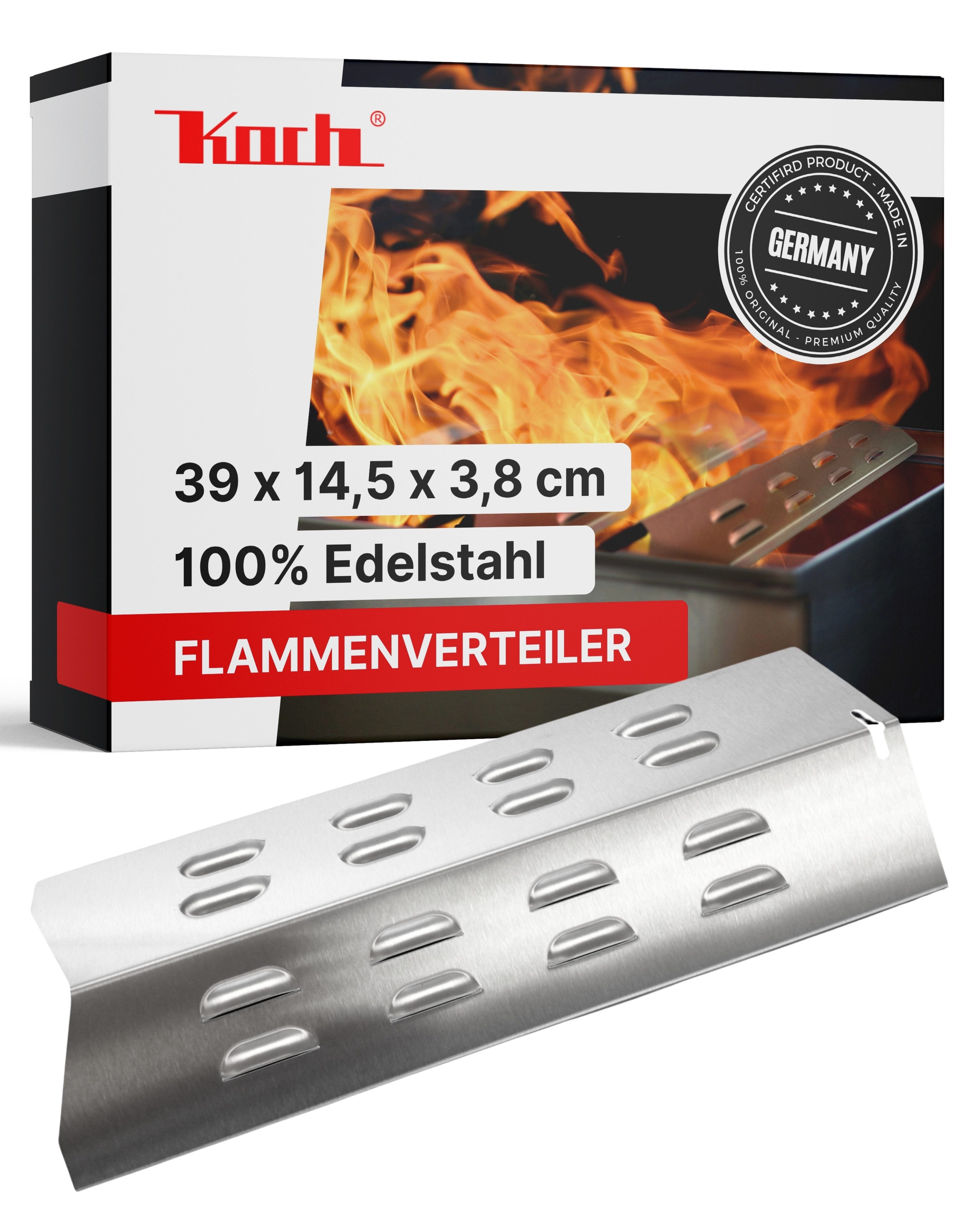 Koch Grillerweiterung Flammenverteiler Edelstahl 39 x 14,5 cm für JAMIE OLIVER Pro 3