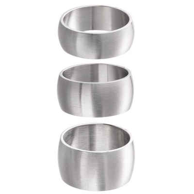 meditoys Fingerring Ring aus Edelstahl für Damen und Herren · Bandring 12 mm breit · Silber matt/Gebürstet