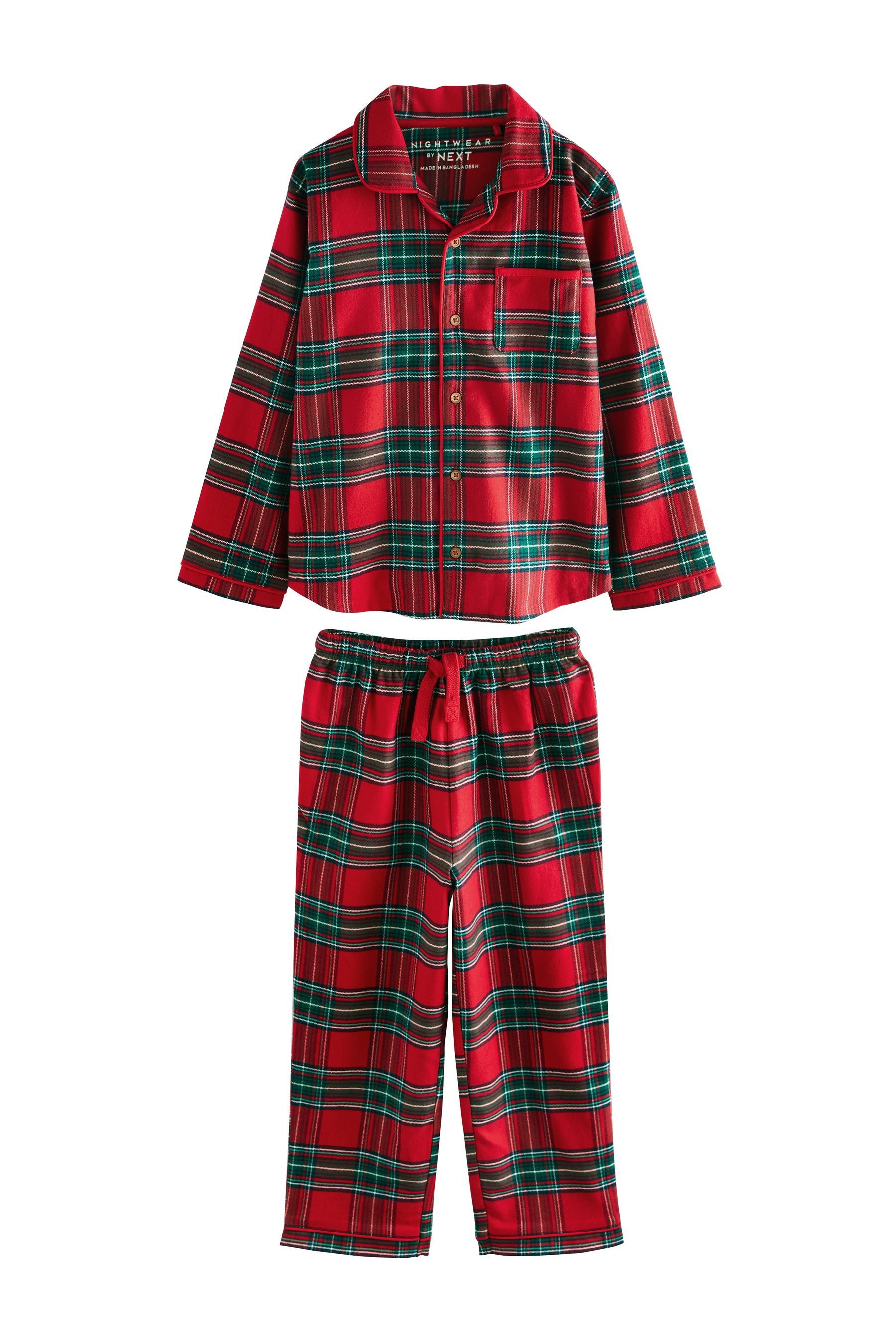 Next Pyjama Single Weihnachtsschlafanzug mit Knopfleiste günstig online kaufen