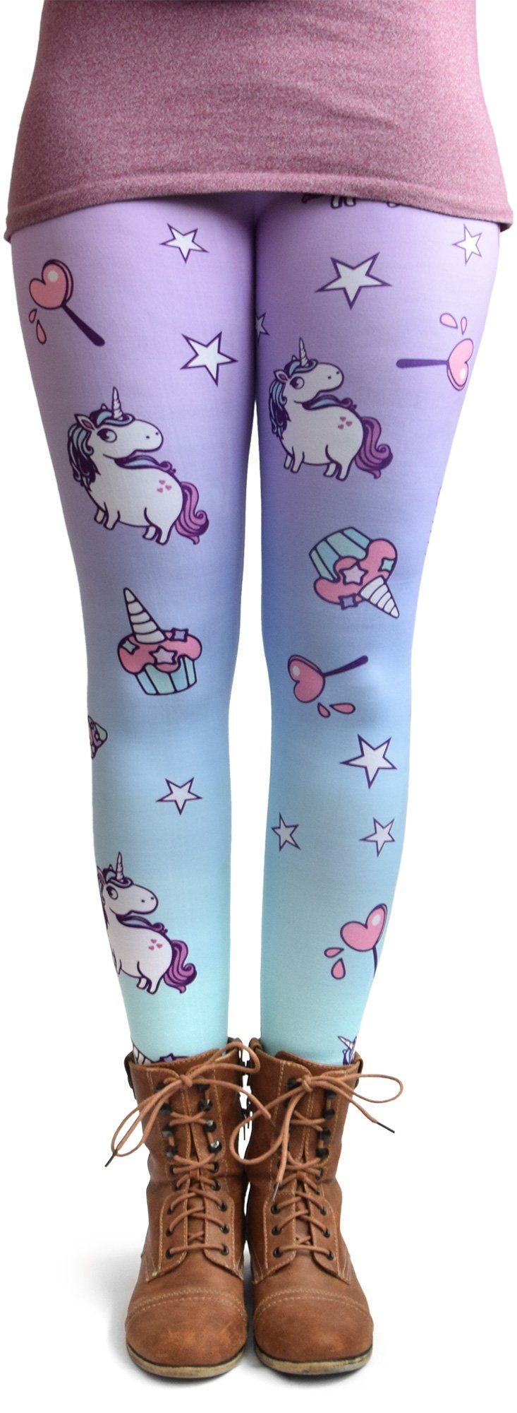 Leggings Unicorn Line Leggings, Einhörner Leggings (Einheitsgröße S-L)