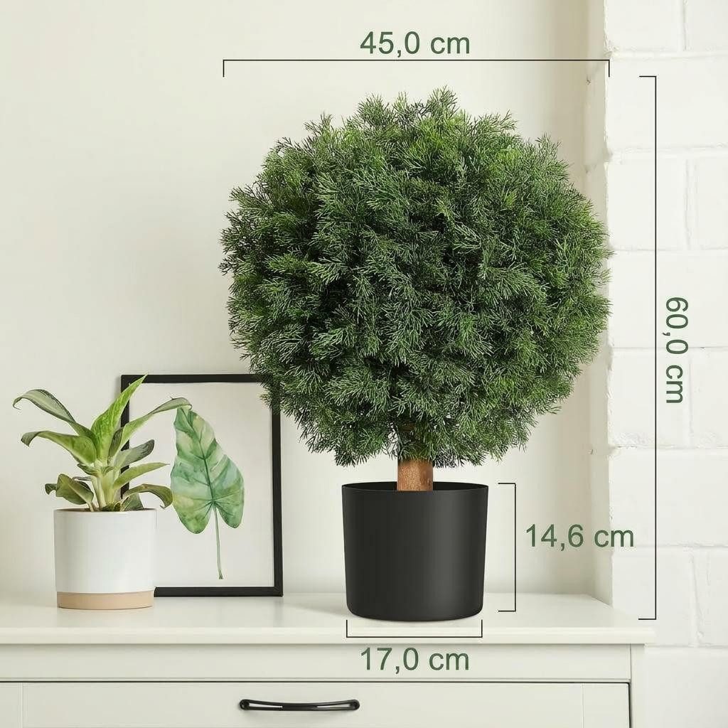Kunstbaum 2er Set Künstliche Kiefer Kunstpflanzen UV-beständig, GarveeMore, Höhe 60 cm