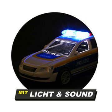 Toi-Toys Spielzeug-Krankenwagen Polizeiauto mit Licht und Sound, Kinderfahrzeug, Spielzeugauto