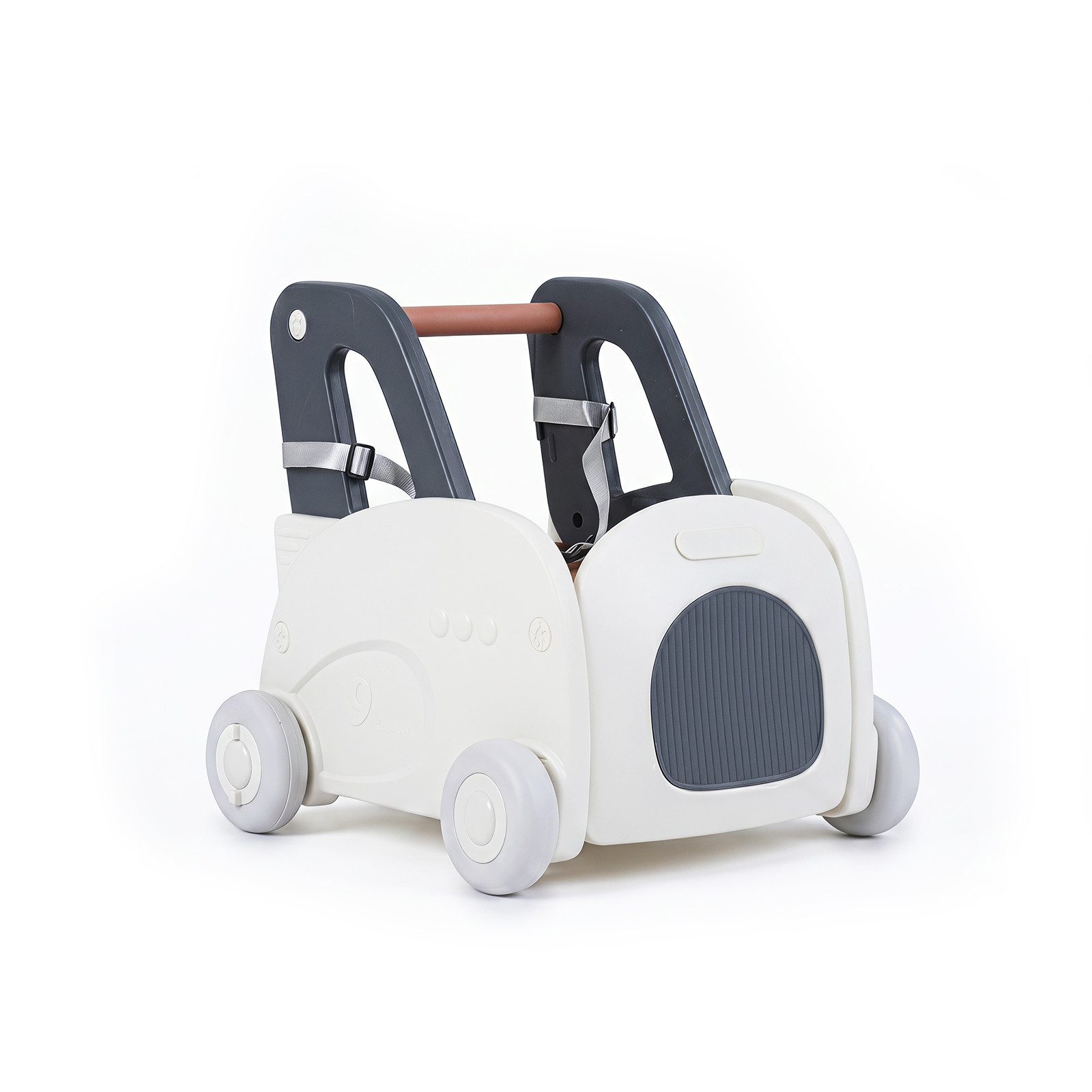 COSTWAY Lauflernwagen Lauflernhilfe Spielzeugwagen Laufwagen, mit Griff, Zugseil, Klappsitz, Sicherheitsgurt